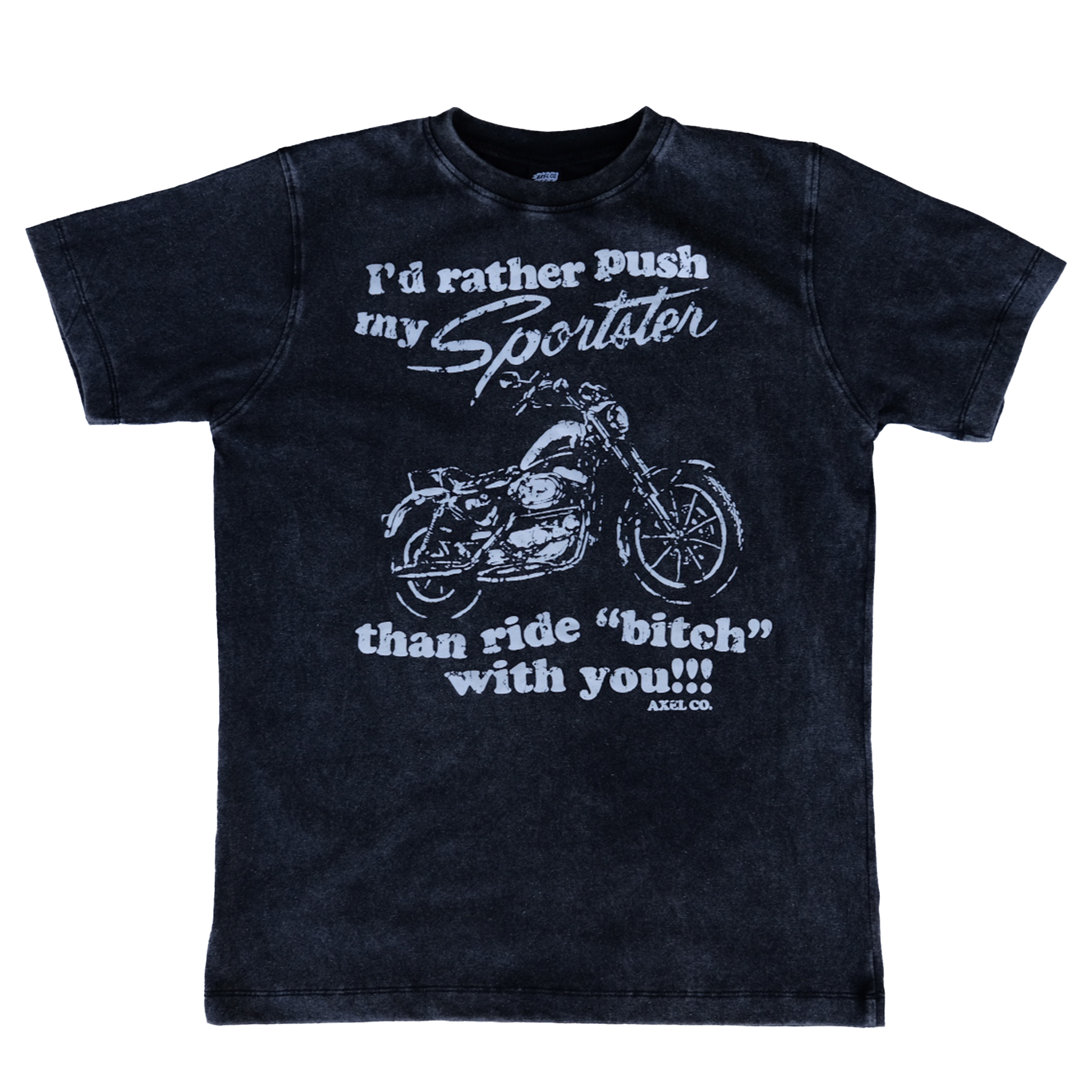 "I'D RATHER PUSH MY SPORTSTER" BLACK TEE