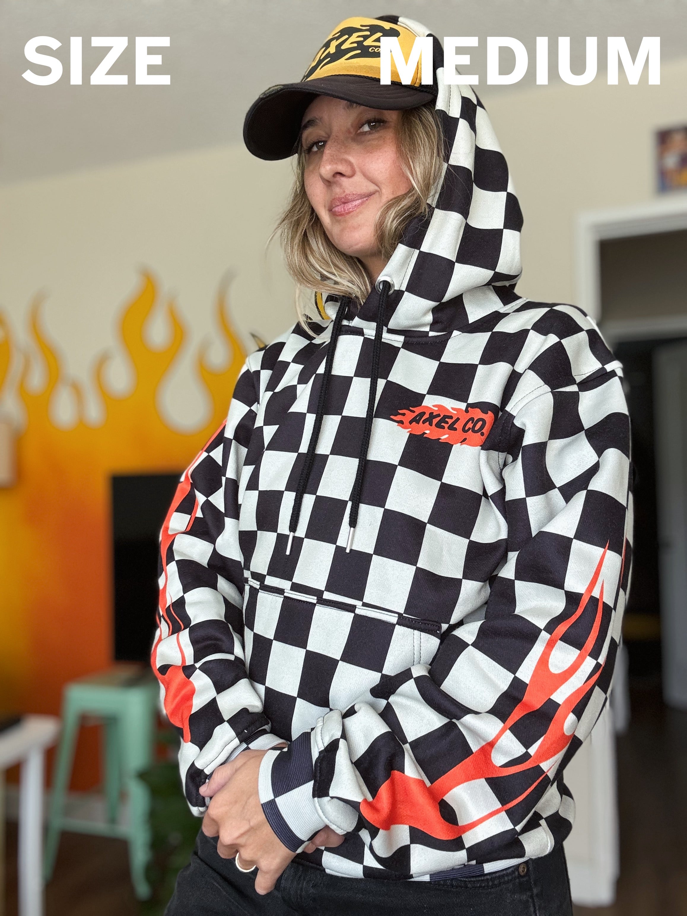Checkered Flame Hoodie