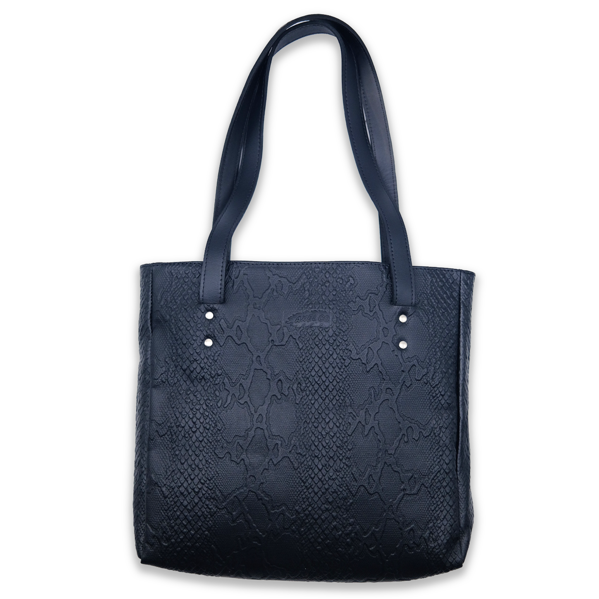 Tote bag made by Axel Co with heavy weight leather and alligator print