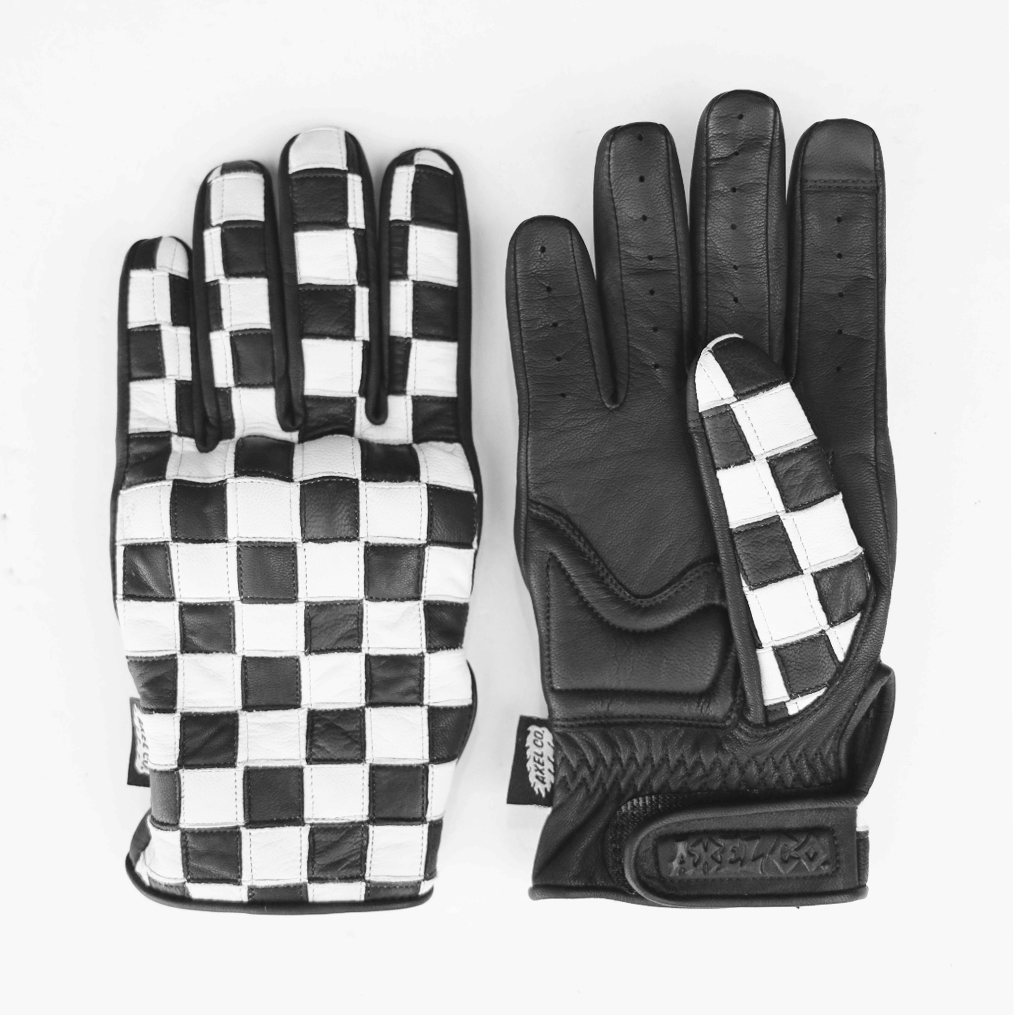 Armored Checkered Motorcycle Gloves