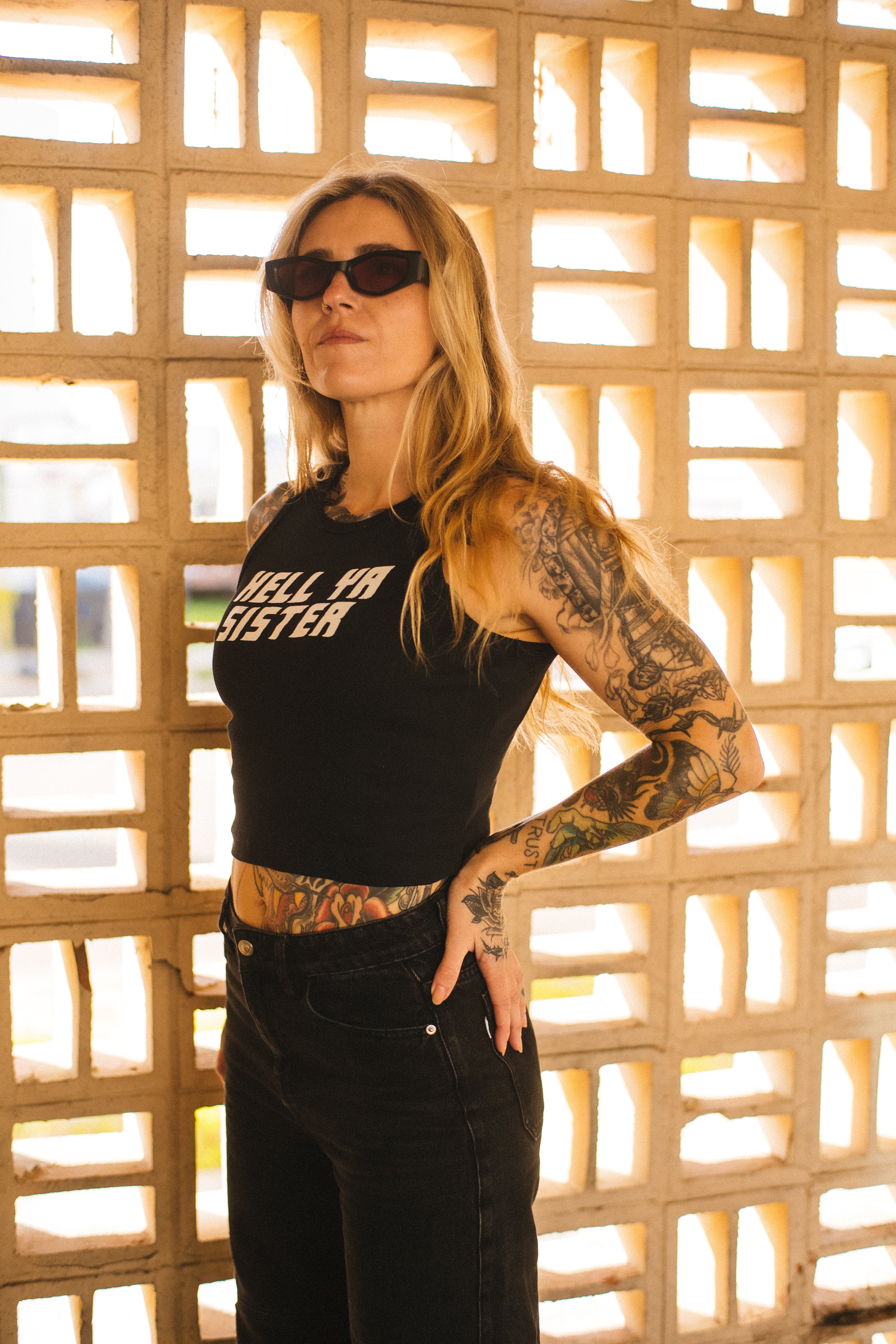 "Hell Ya Sister" Cropped Tank Top