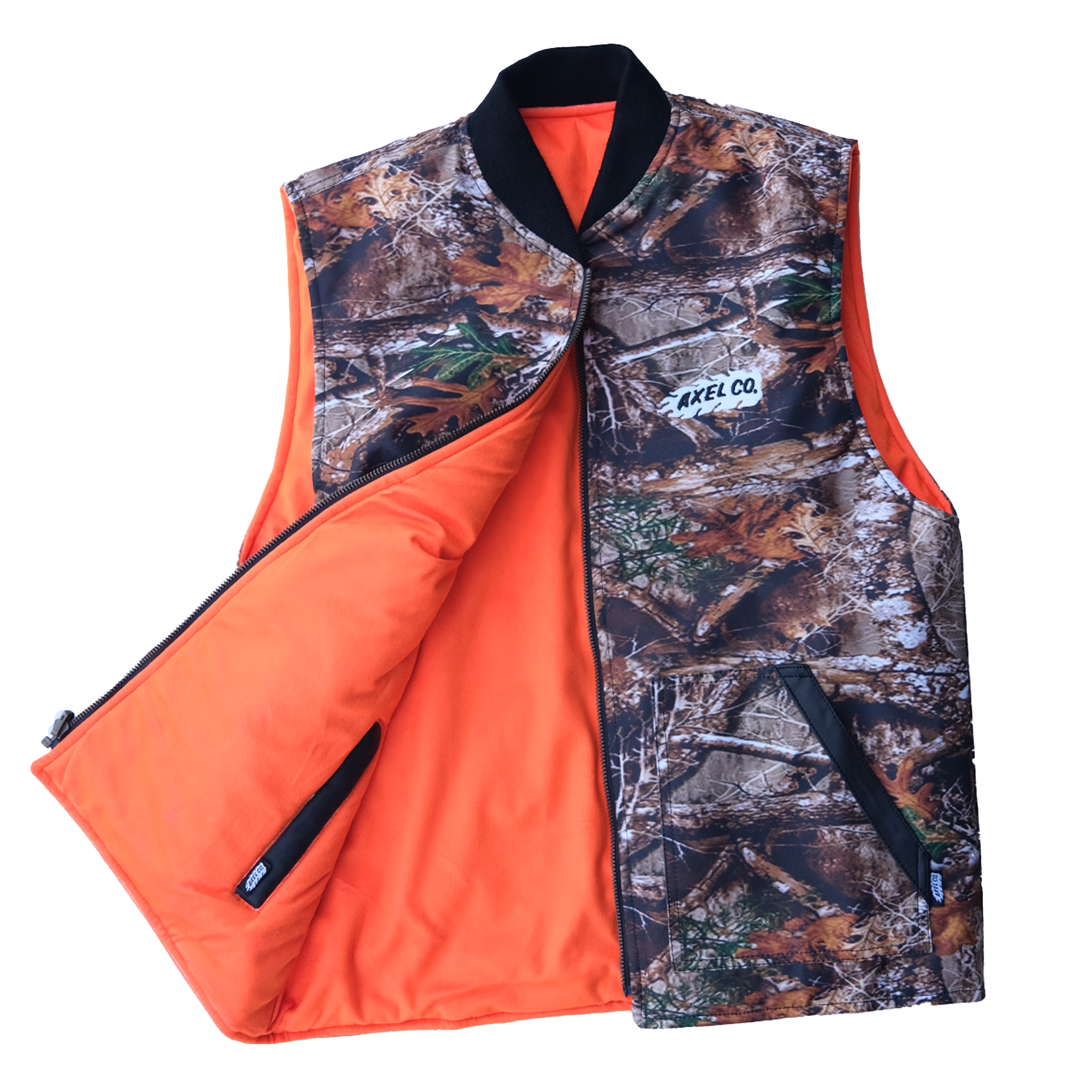 Camo/Orange Reversible Motorcycle Vest