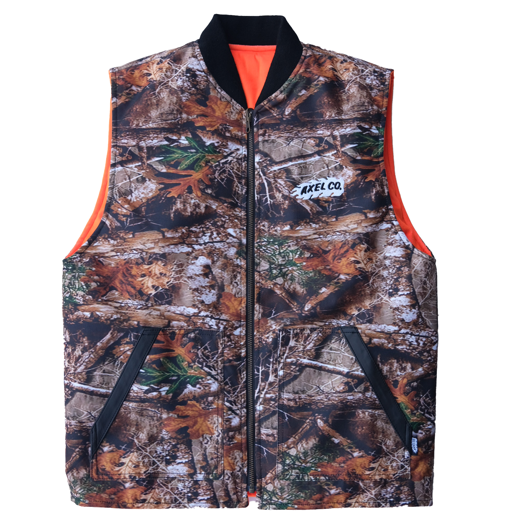 Camo/Orange Reversible Motorcycle Vest