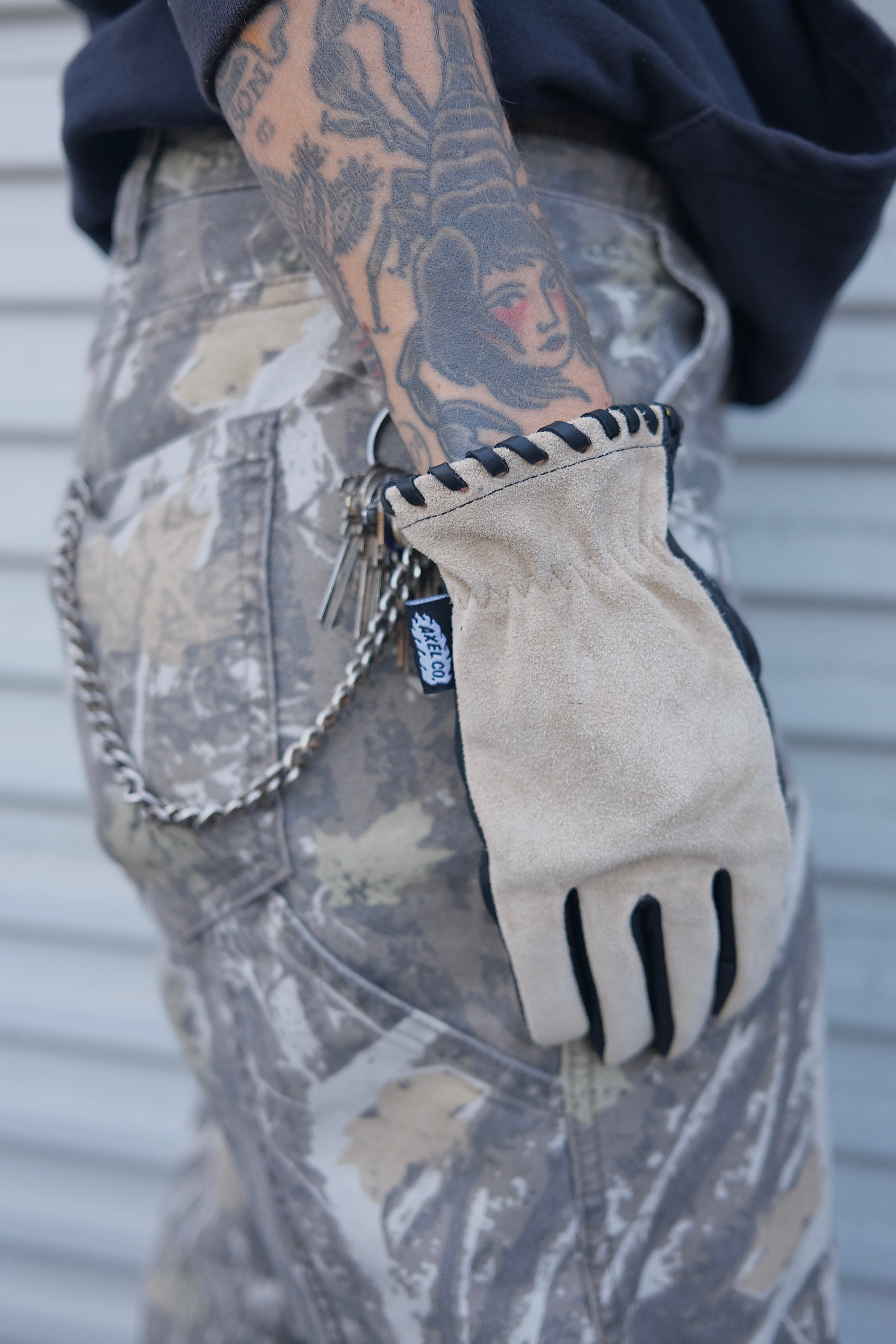 Suede Top Motorcycle Gloves