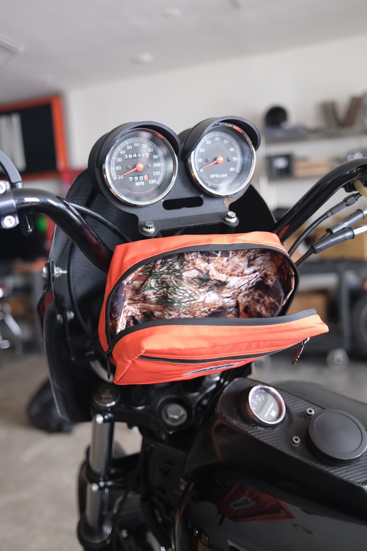 Orange with Camo Liner Bar Bag