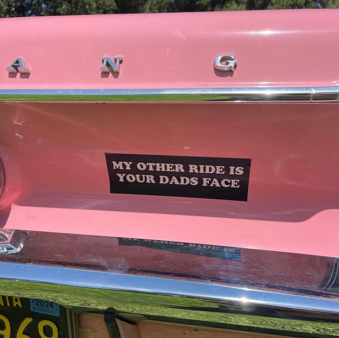 Bumper Sticker: My Other Ride is Your Dads Face
