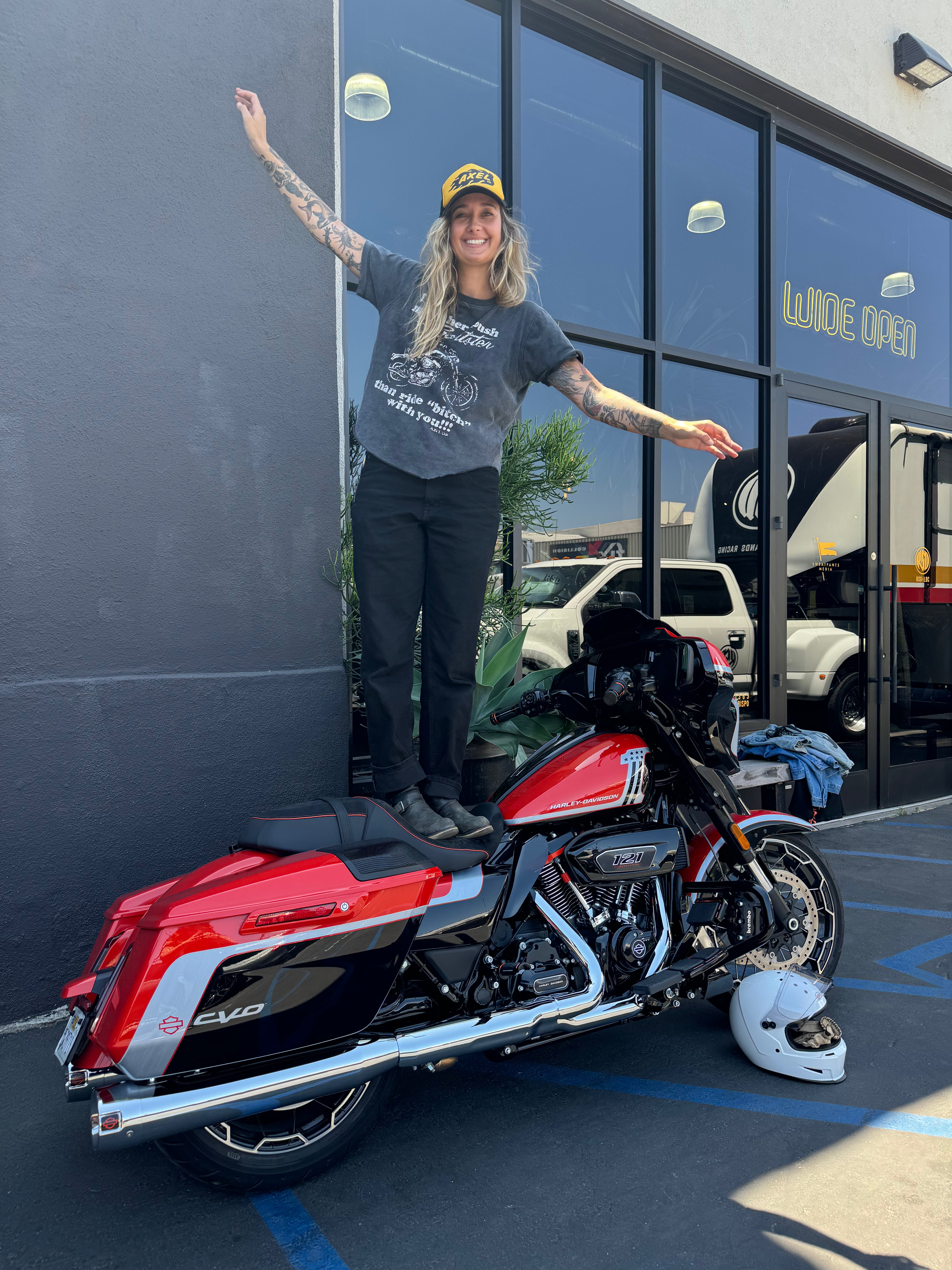 "I'd Rather Push My Sportster" Black Tee