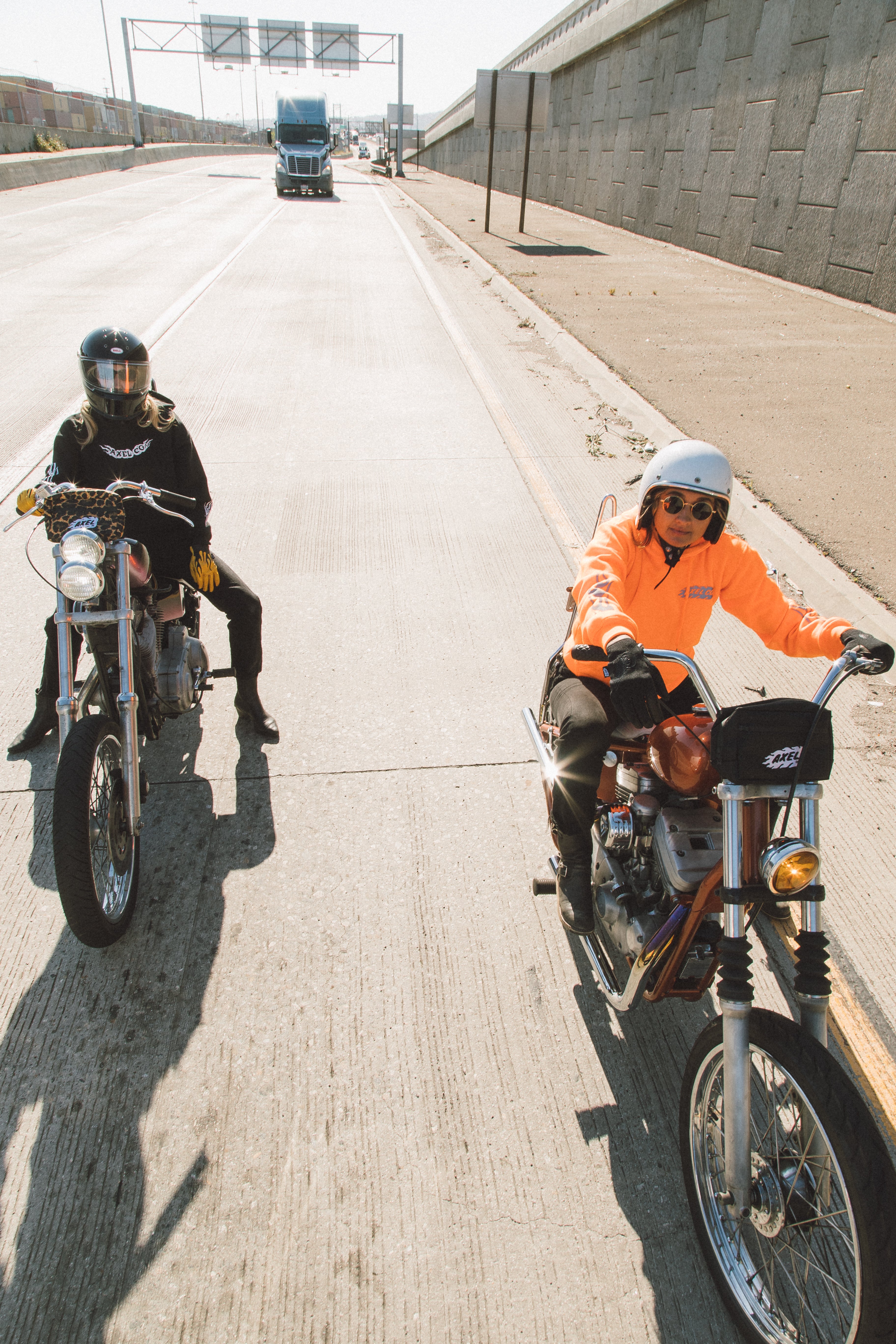 Orange "The Dude Fell Off" Motorcycle Hoodie