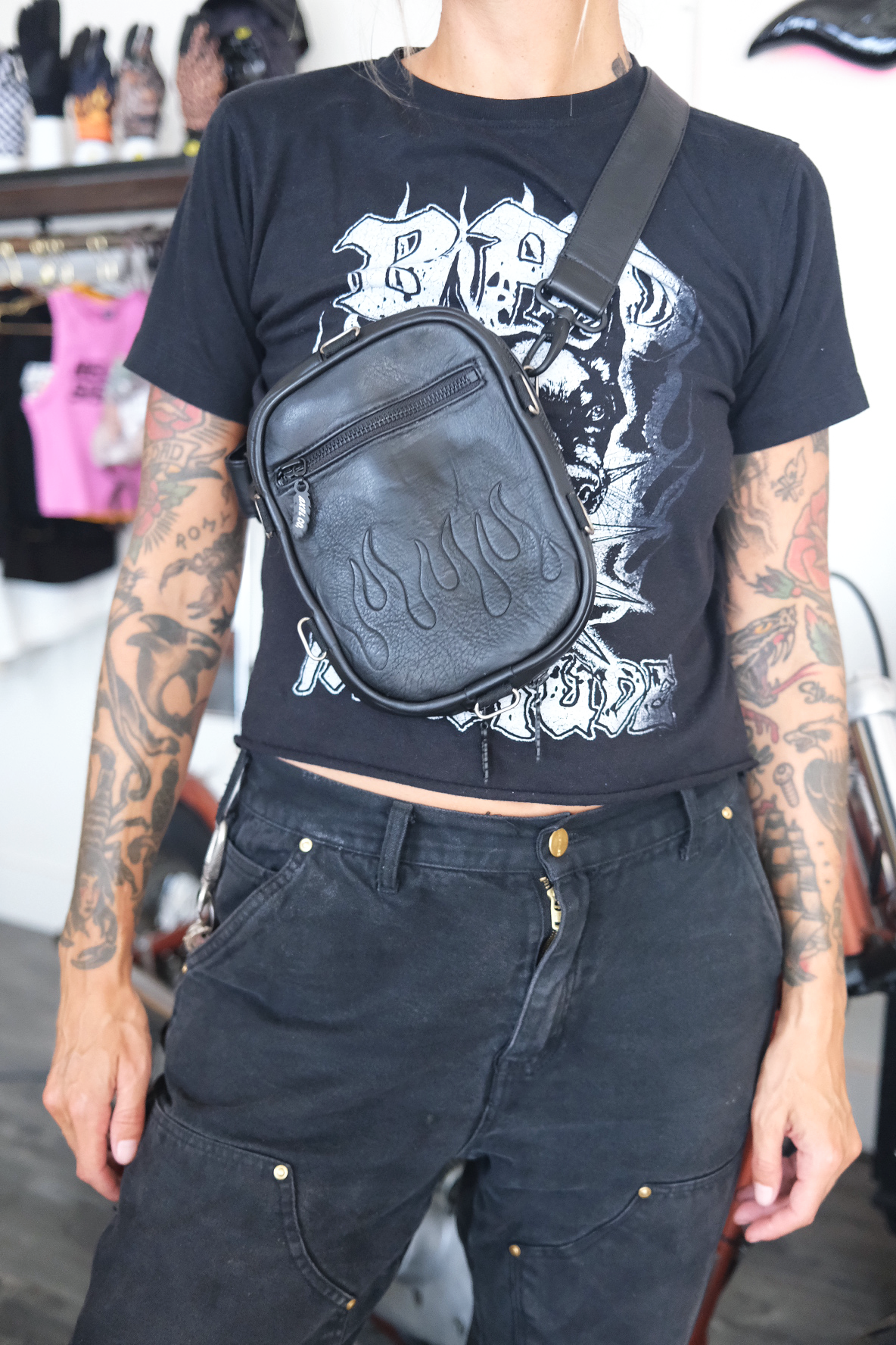 Axel Co Convertible Leather Crossbody Fanny Pack / Bar Bag