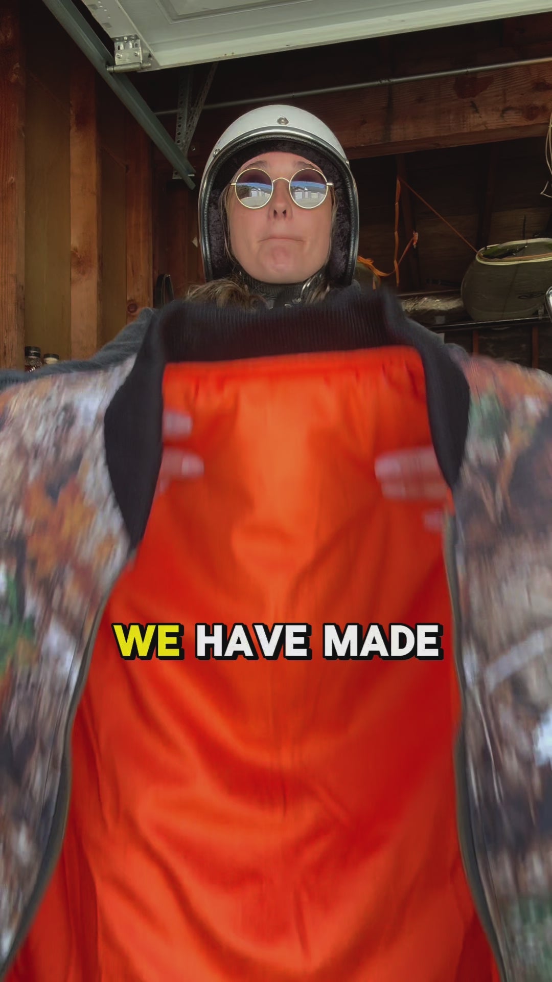Camo/Orange Reversible Motorcycle Vest