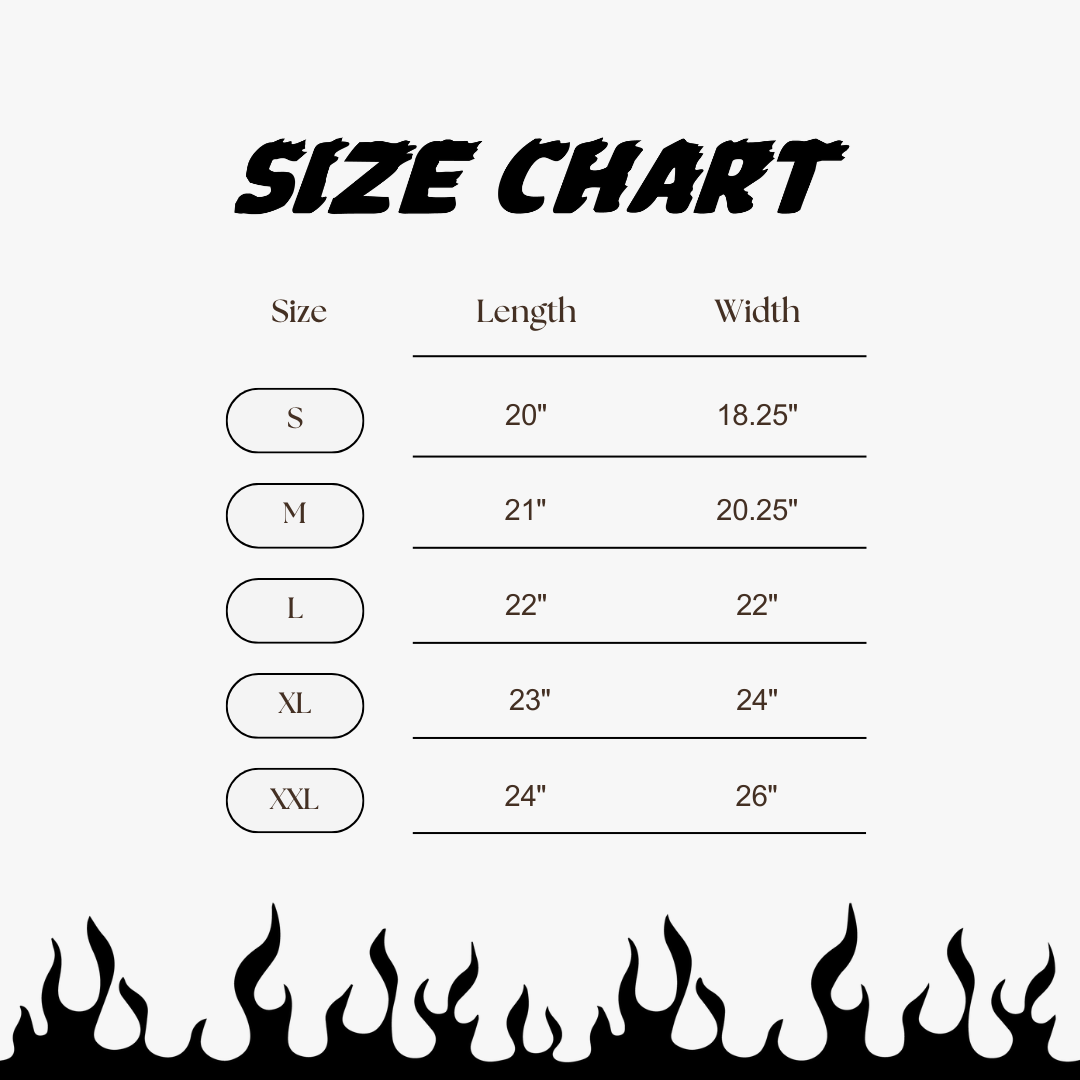 HANDS OFF MY JUGS TEE Size Chart