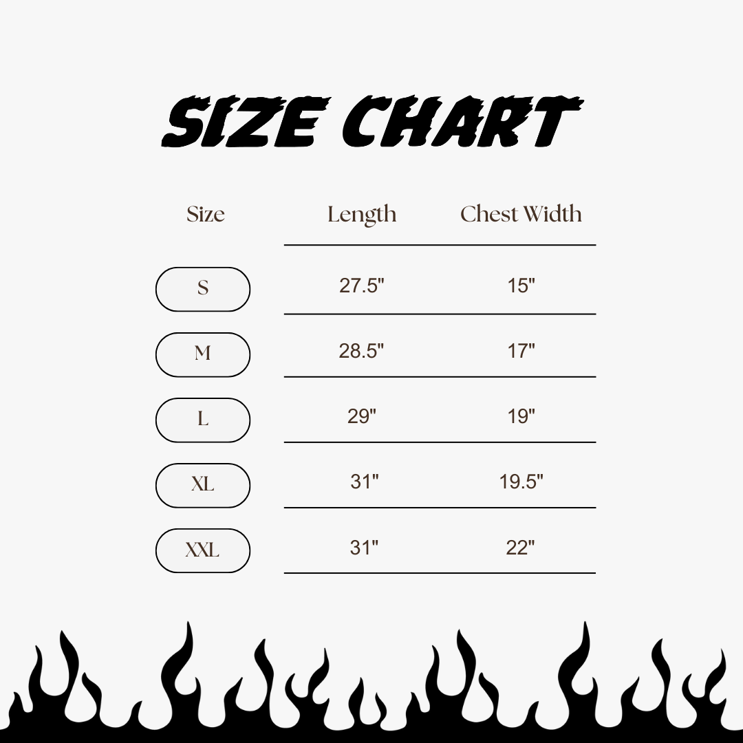 AXEL CO. CYCLES LONG SLEEVE SIZE CHART