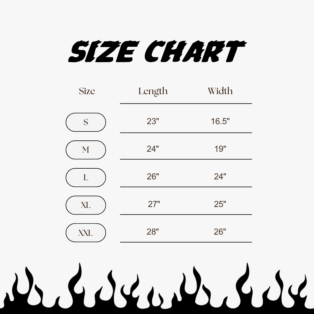 Axel Co "Property Of No One" Motorcycle Thermal Size Chart