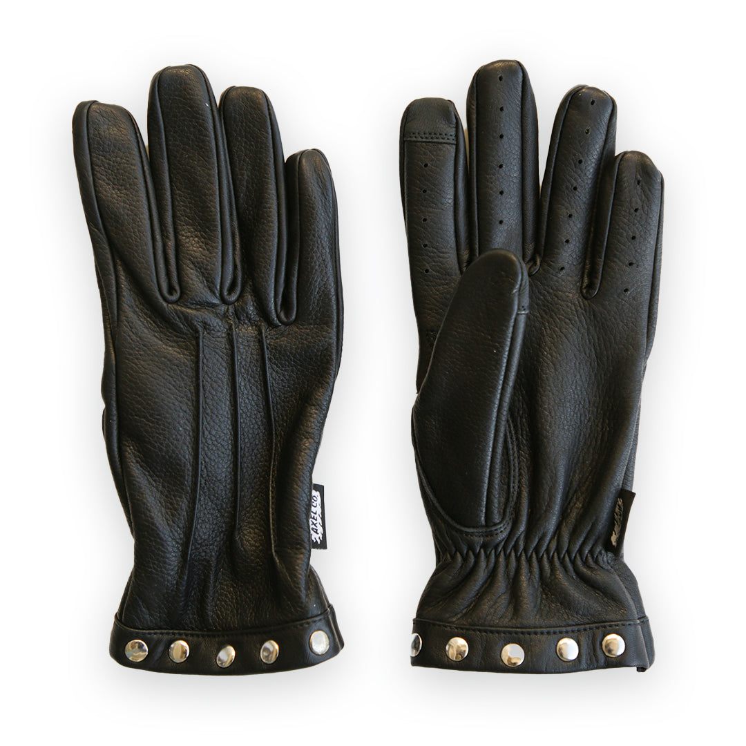 STUDDED LEATHER GAUNTLET GLOVES