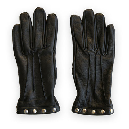 STUDDED LEATHER GAUNTLET GLOVES