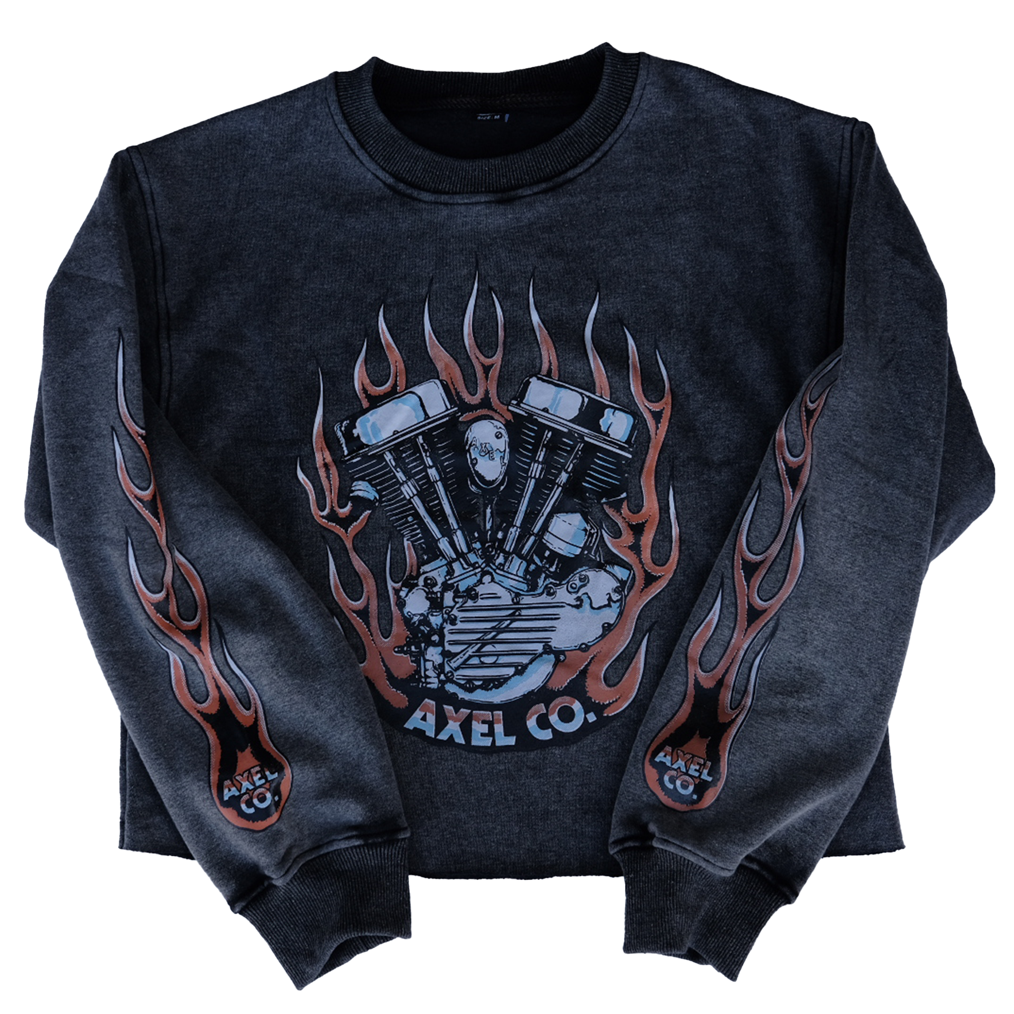 PANHEAD MOTORCYCLE ACID WASH CREWNECK