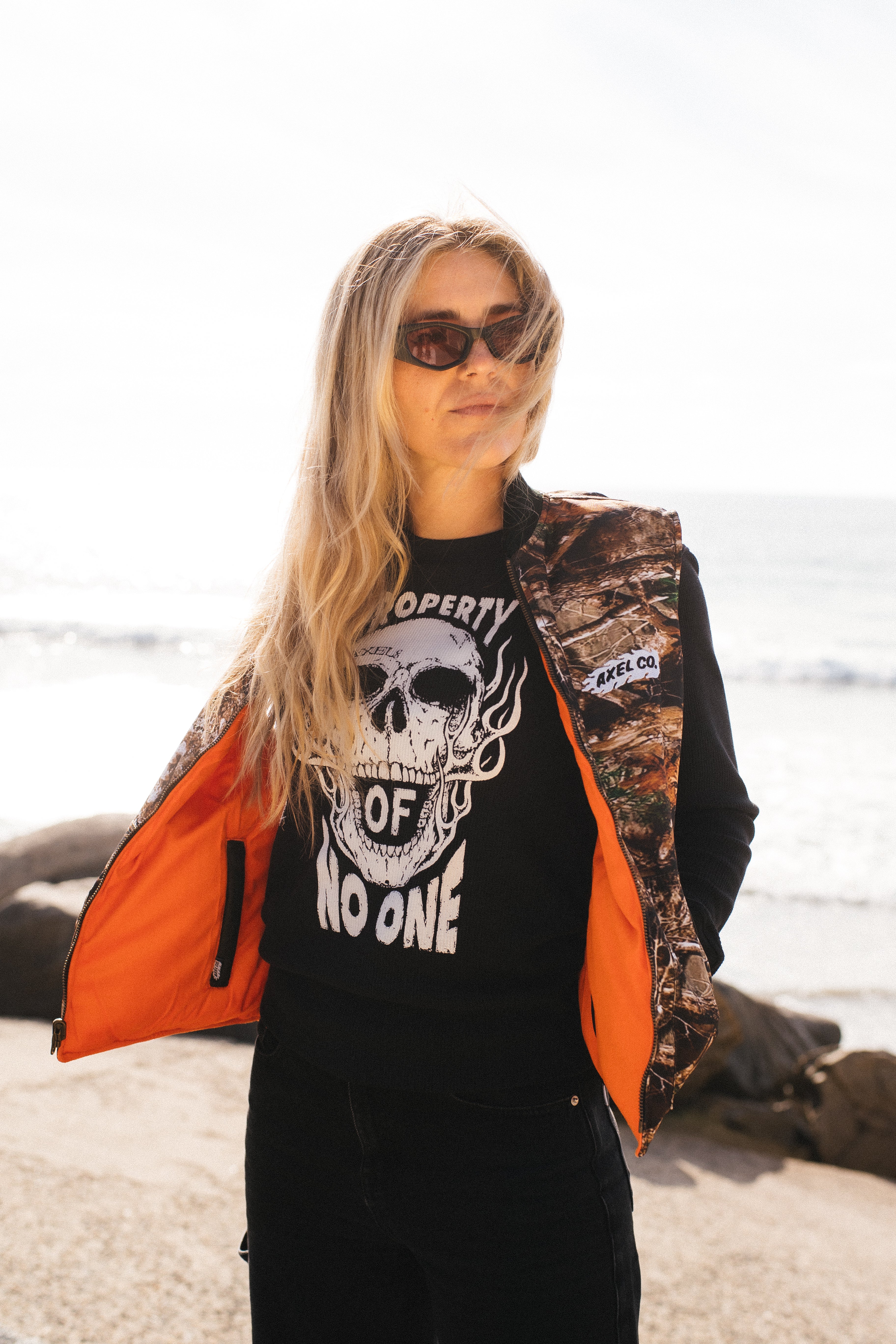 Camo/Orange Reversible Motorcycle Vest