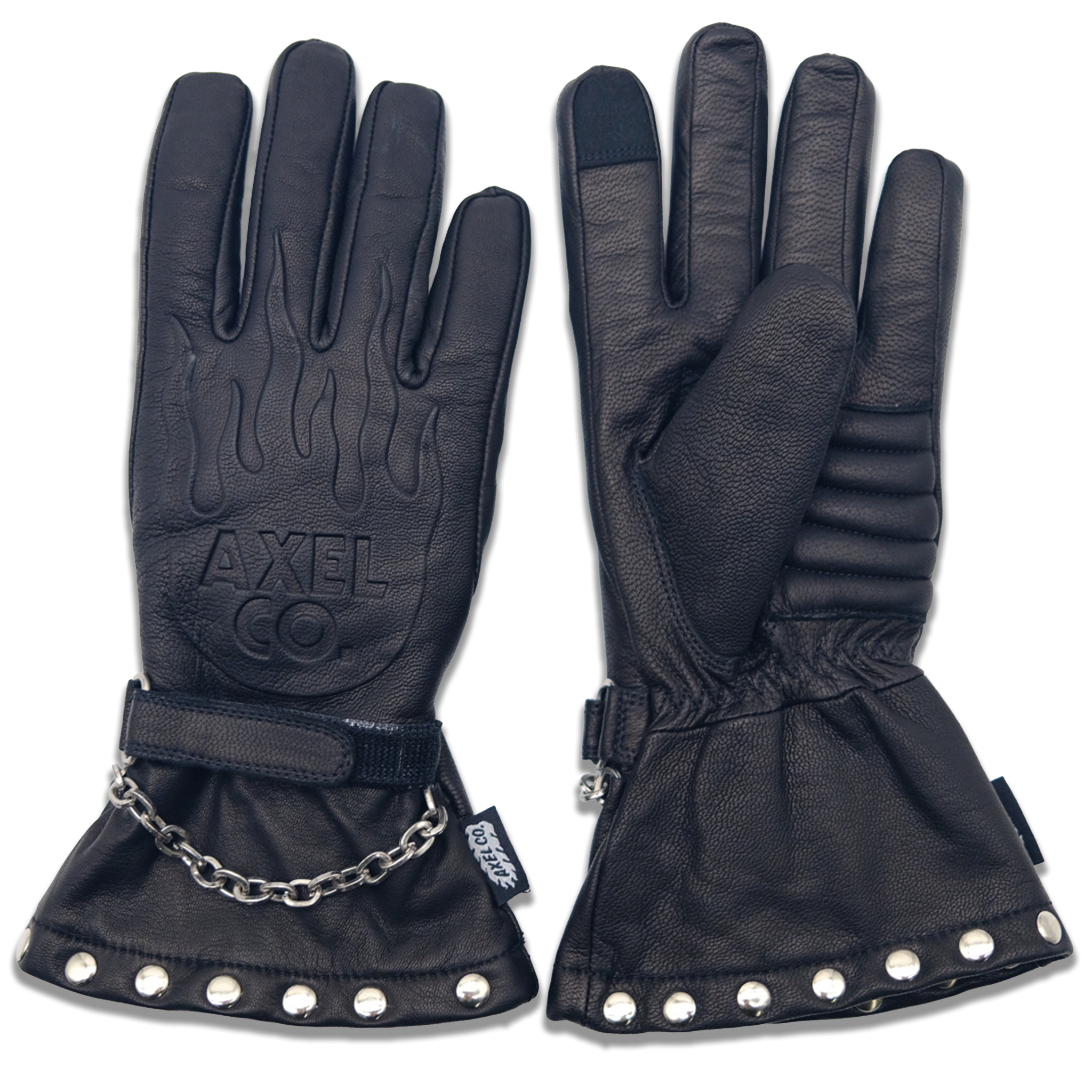 AXEL CO Gauntlet Chain motorcycle gloves winter leather