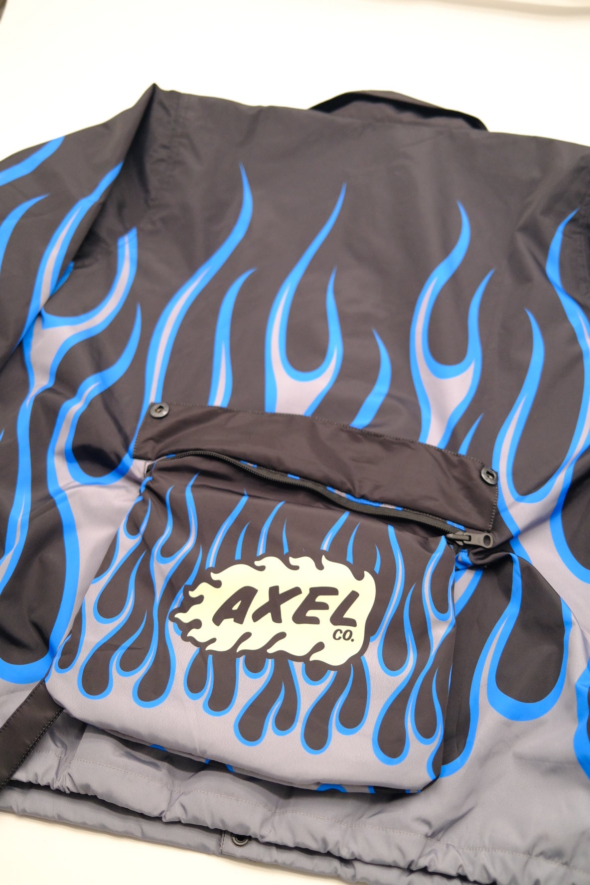 Axel Co Blue Flamed Wind Breaker Jacket