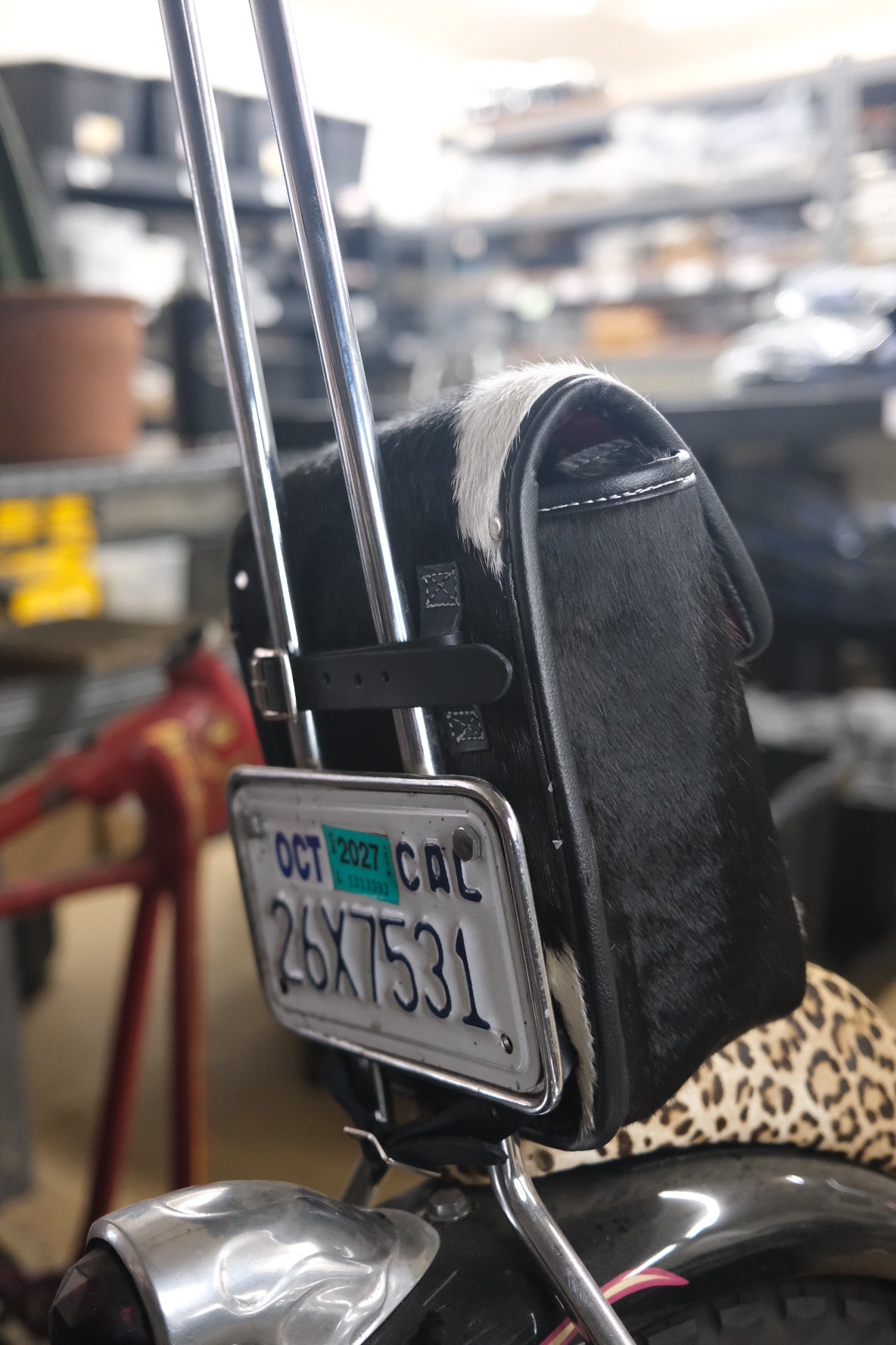 Axel Co Furry Cowhide Sissy Bar Bag