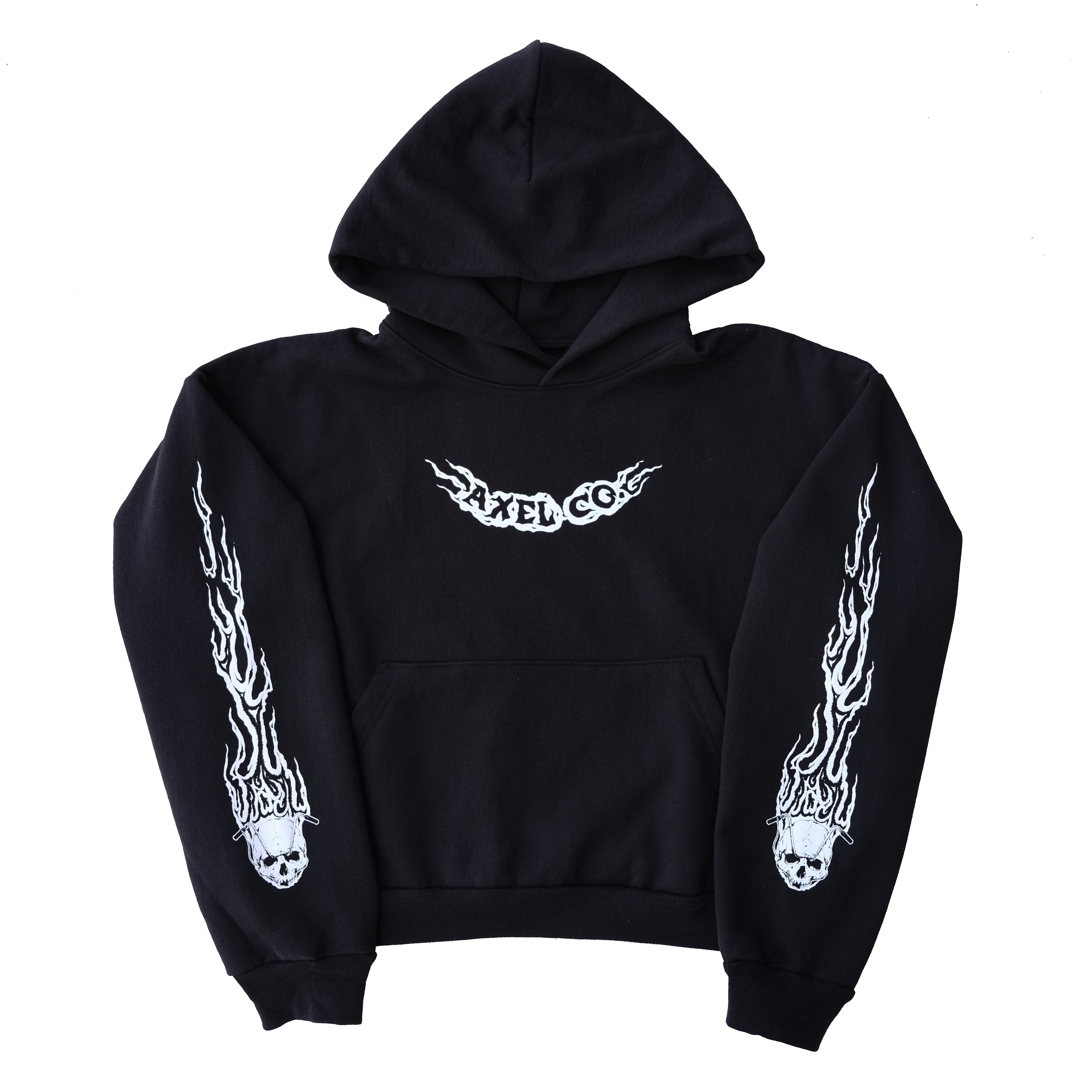 "HEAD ON" CROPPED MOTOCYCLE HOODIE