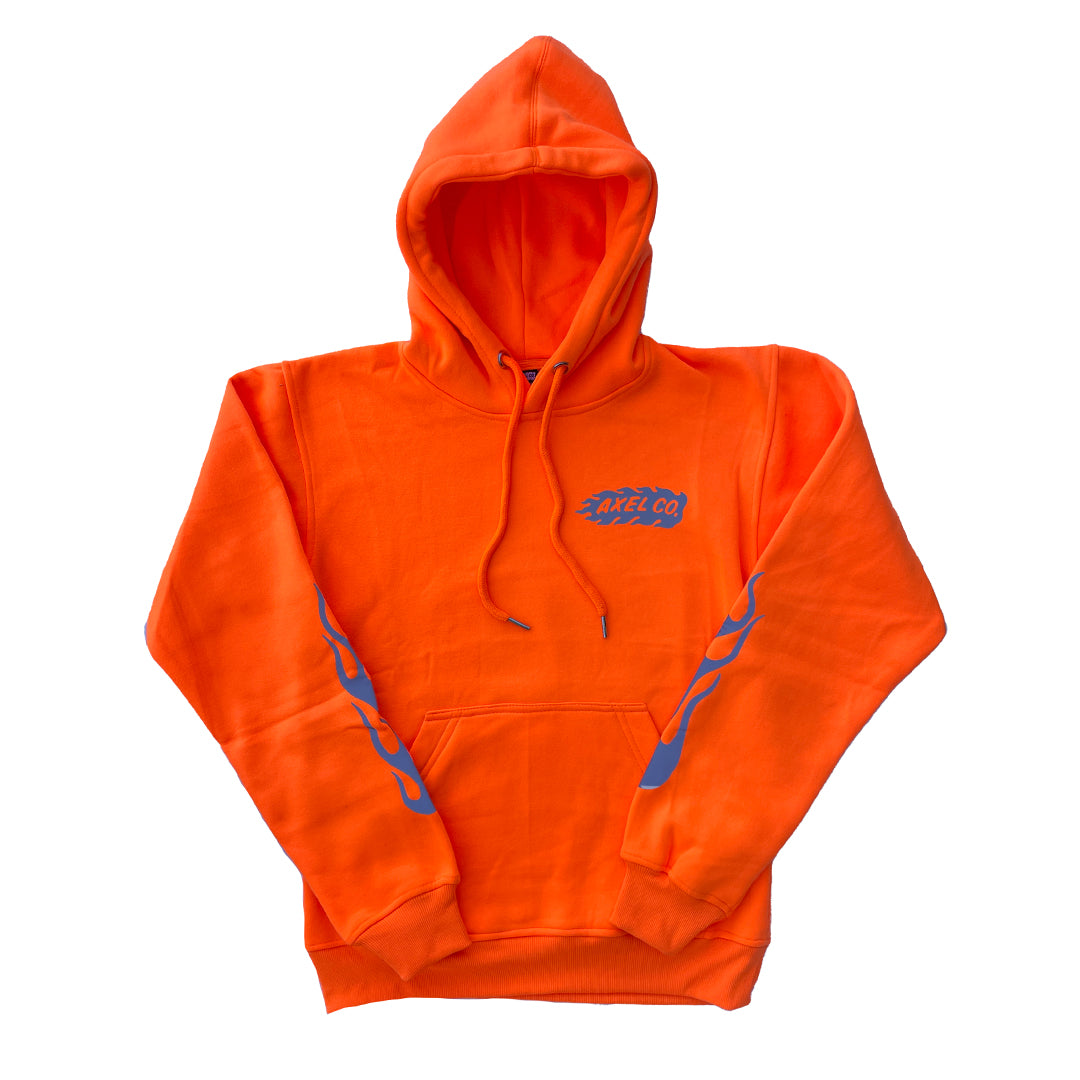 Axel Co Safety Orange "The Dude Fell Off" Motorcycle Hoodie