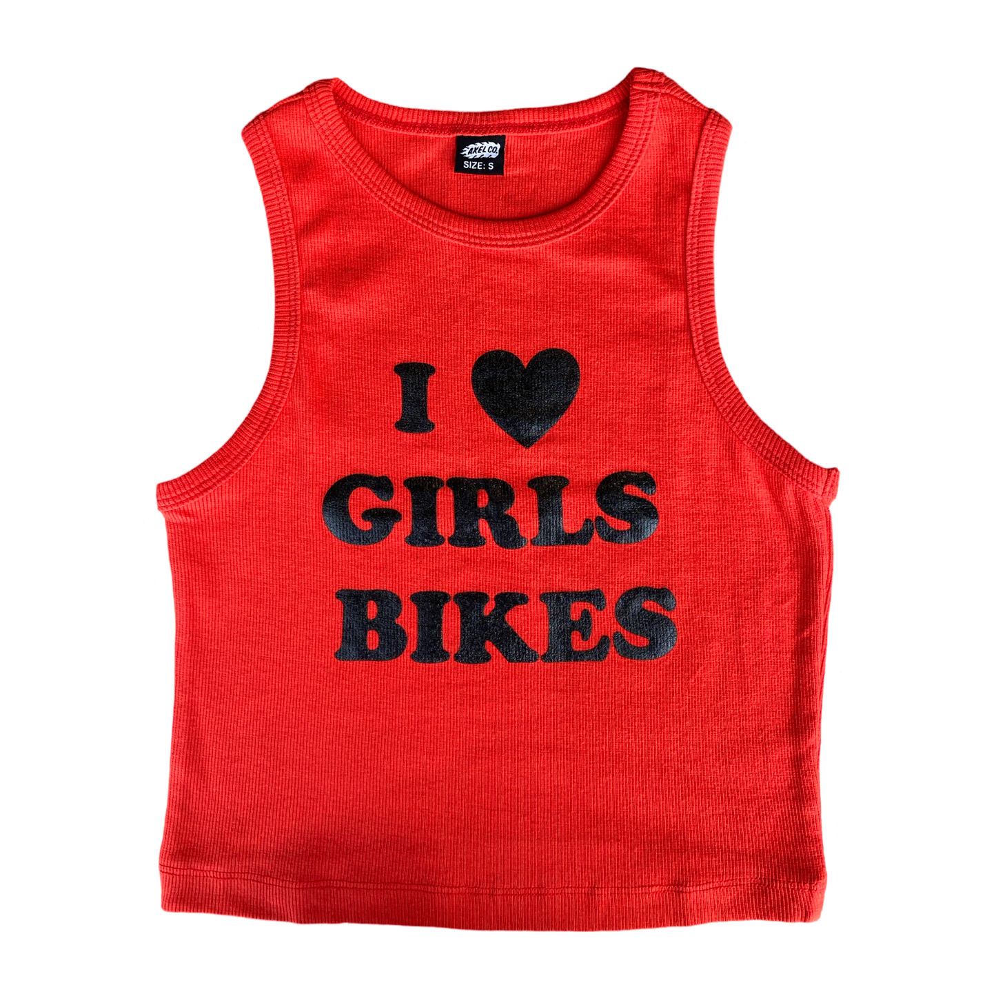 "I LOVE GIRLS BIKES" Cropped TANK TOP