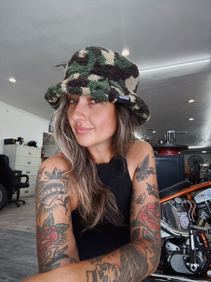 Fuzzy Camo Bucket Hat
