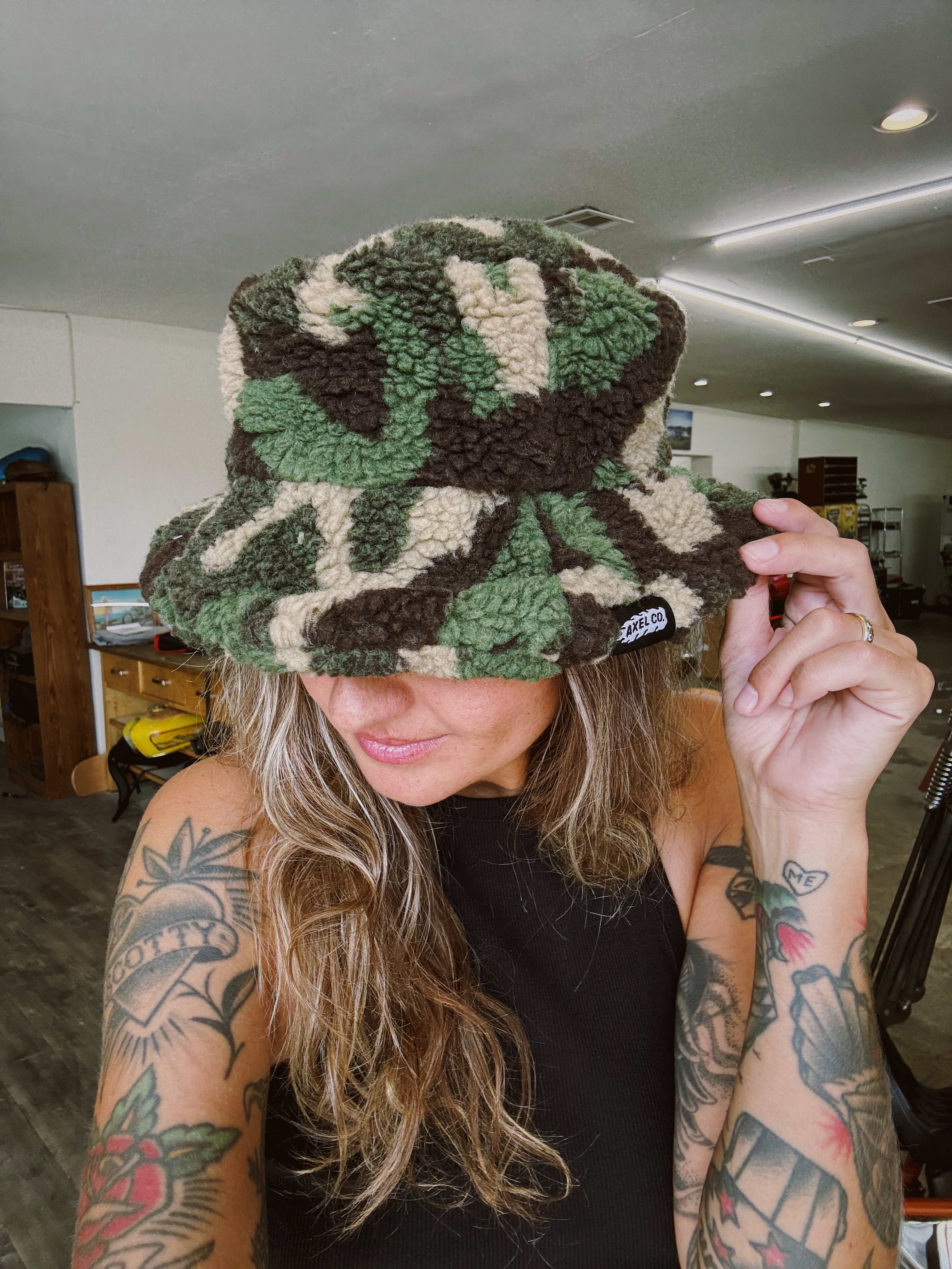 Fuzzy Camo Bucket Hat