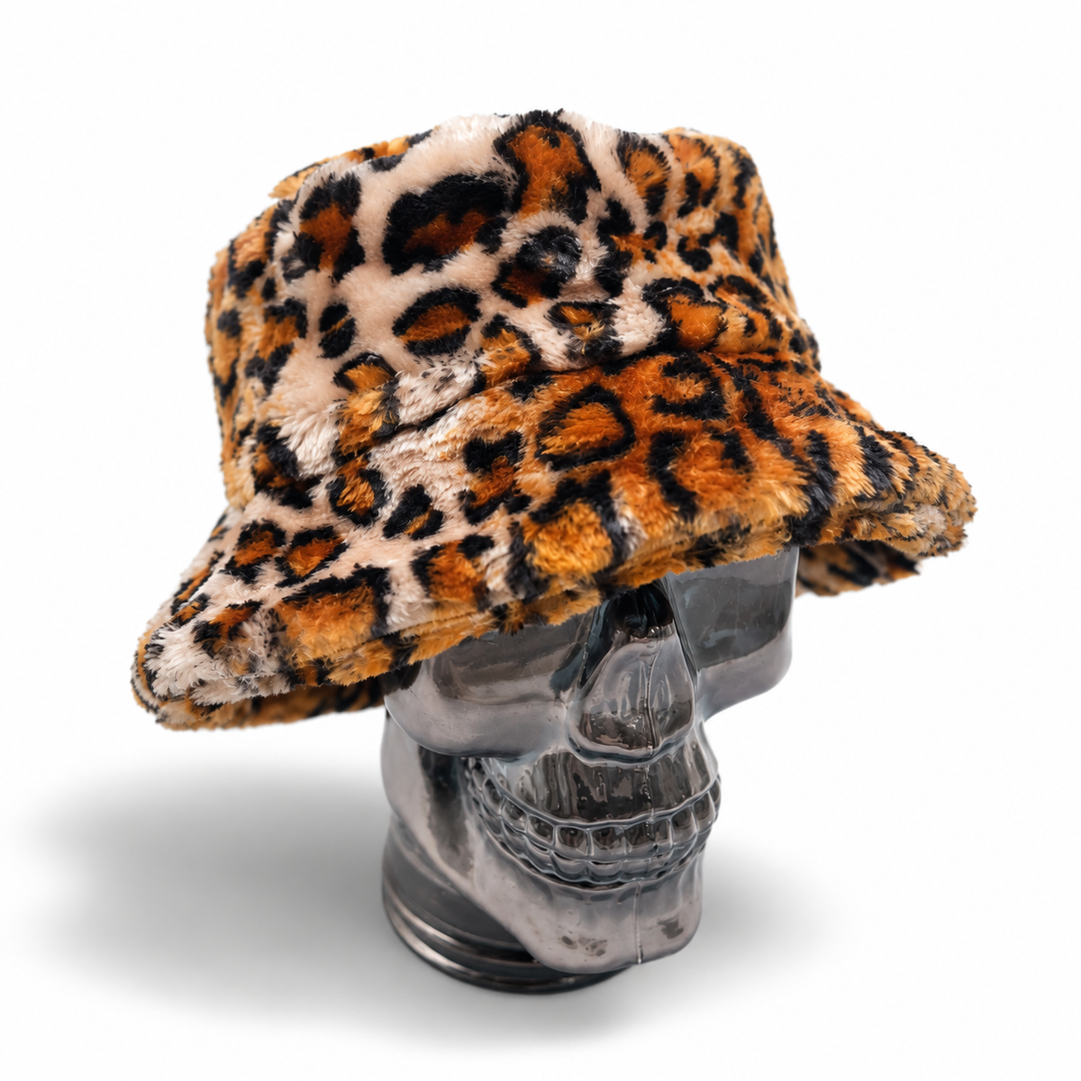 Fuzzy Leopard Bucket Hat