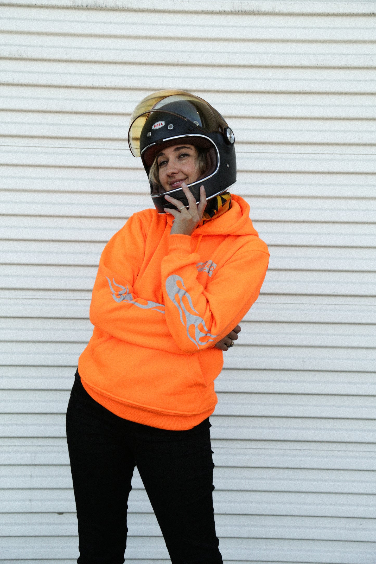 Axel Co Safety Orange "The Dude Fell Off" Motorcycle Hoodie