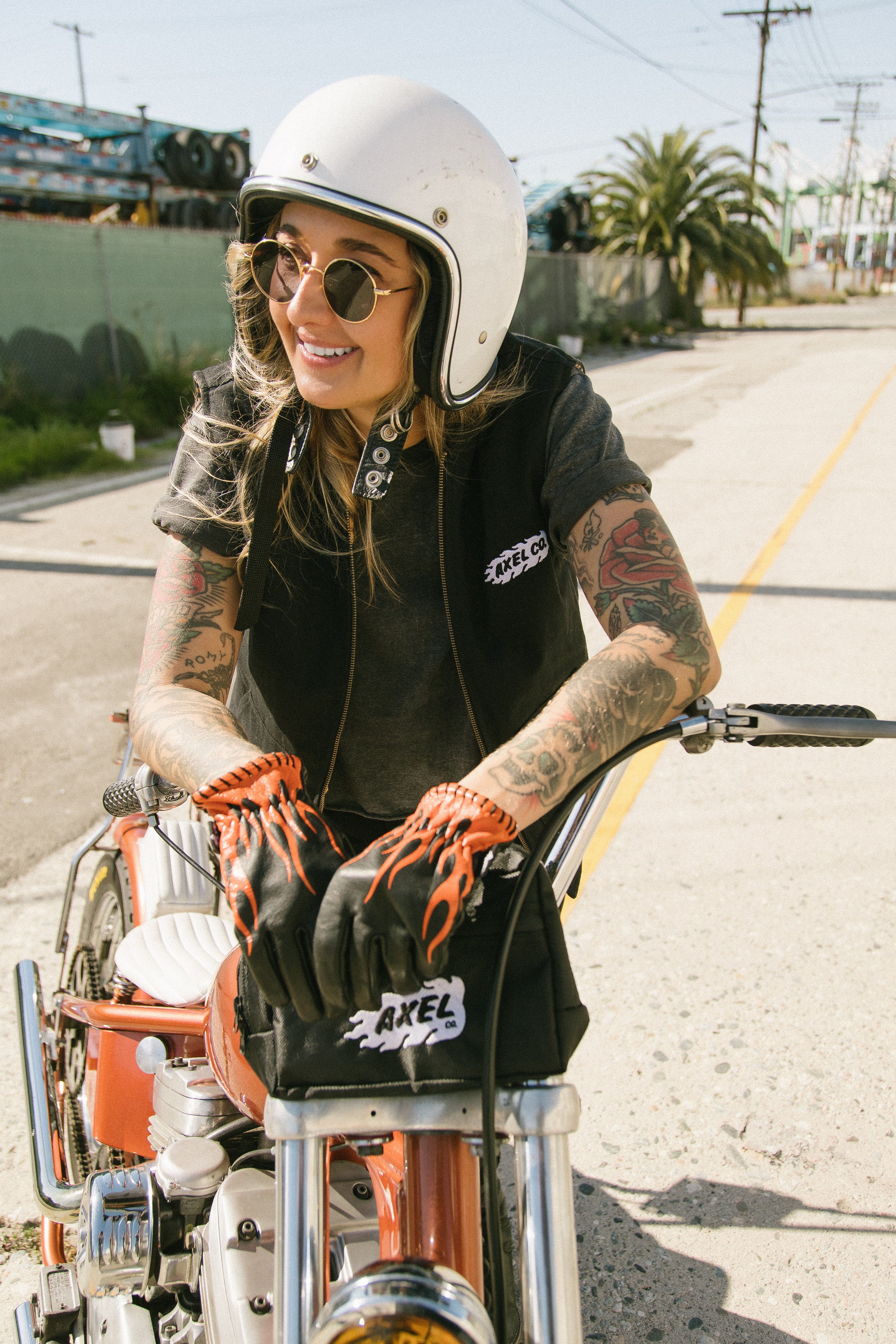 Flamed Cowhide Motorcycle Gloves – AXEL CO.