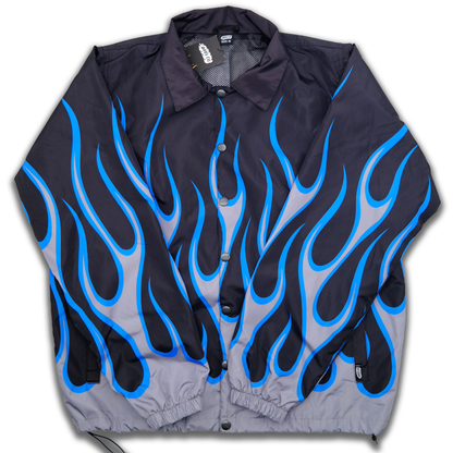 Axel Co Blue Flamed Wind Breaker Jacket