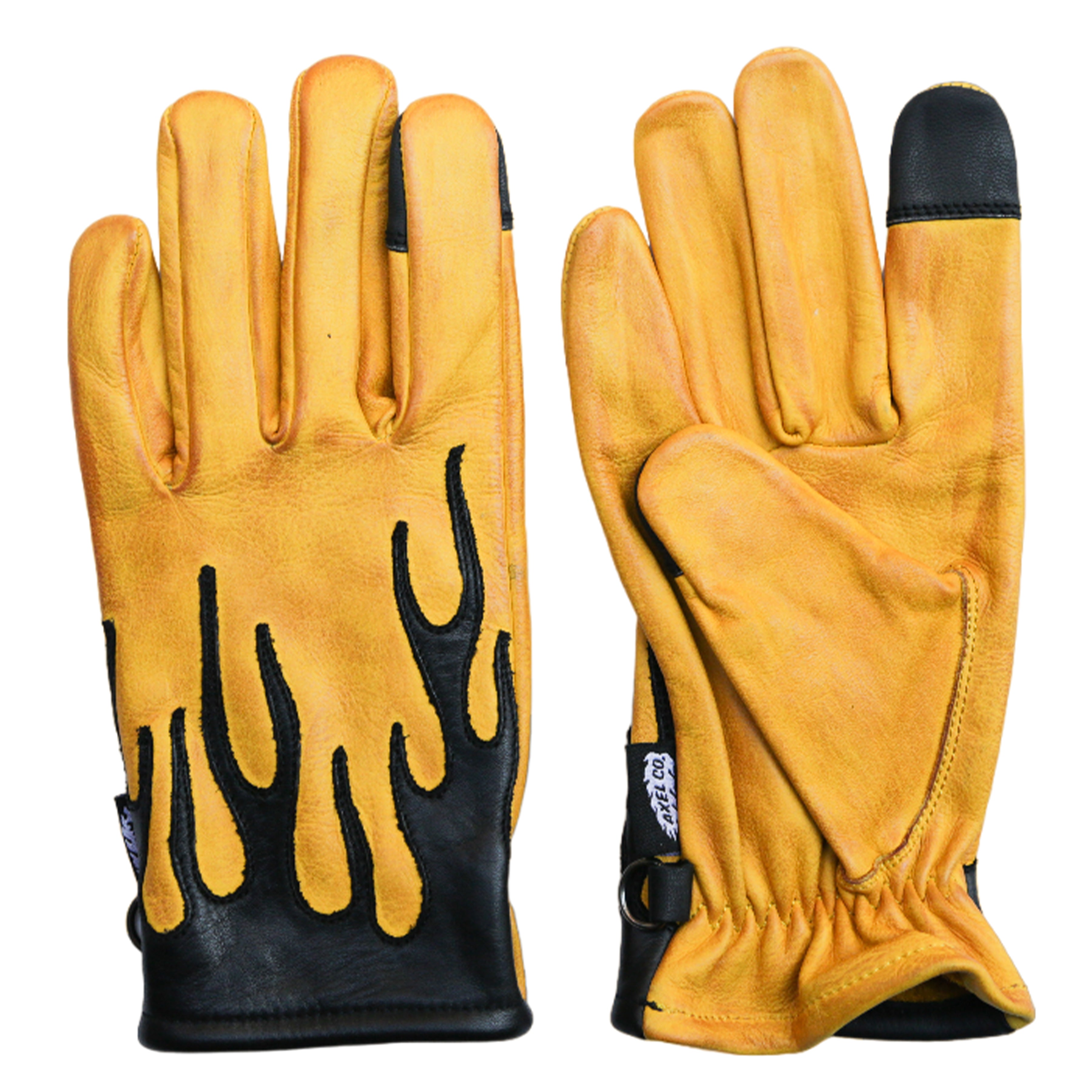 Yellow leather sales gloves motorcycle