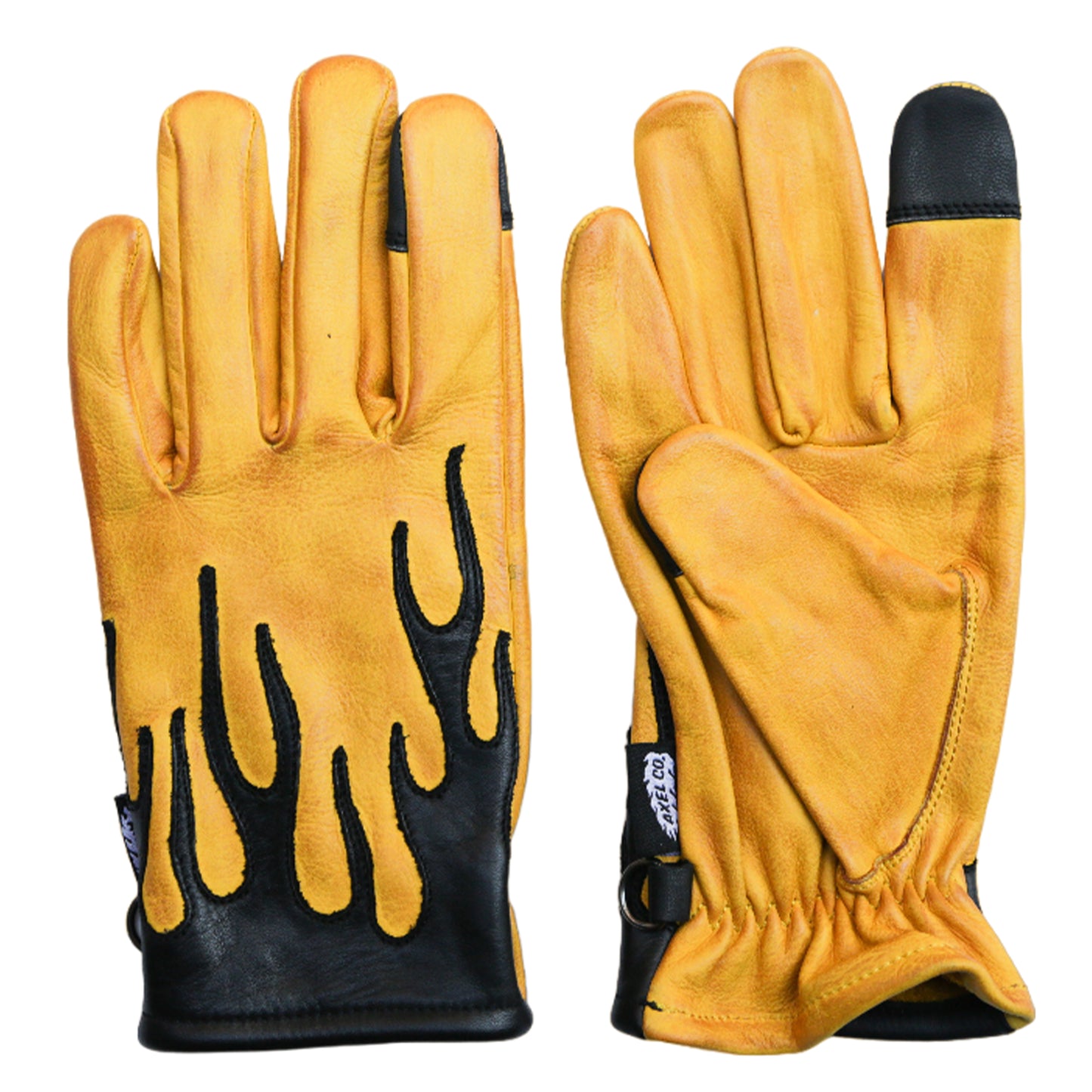 BLACK FLAME YELLOW GLOVES