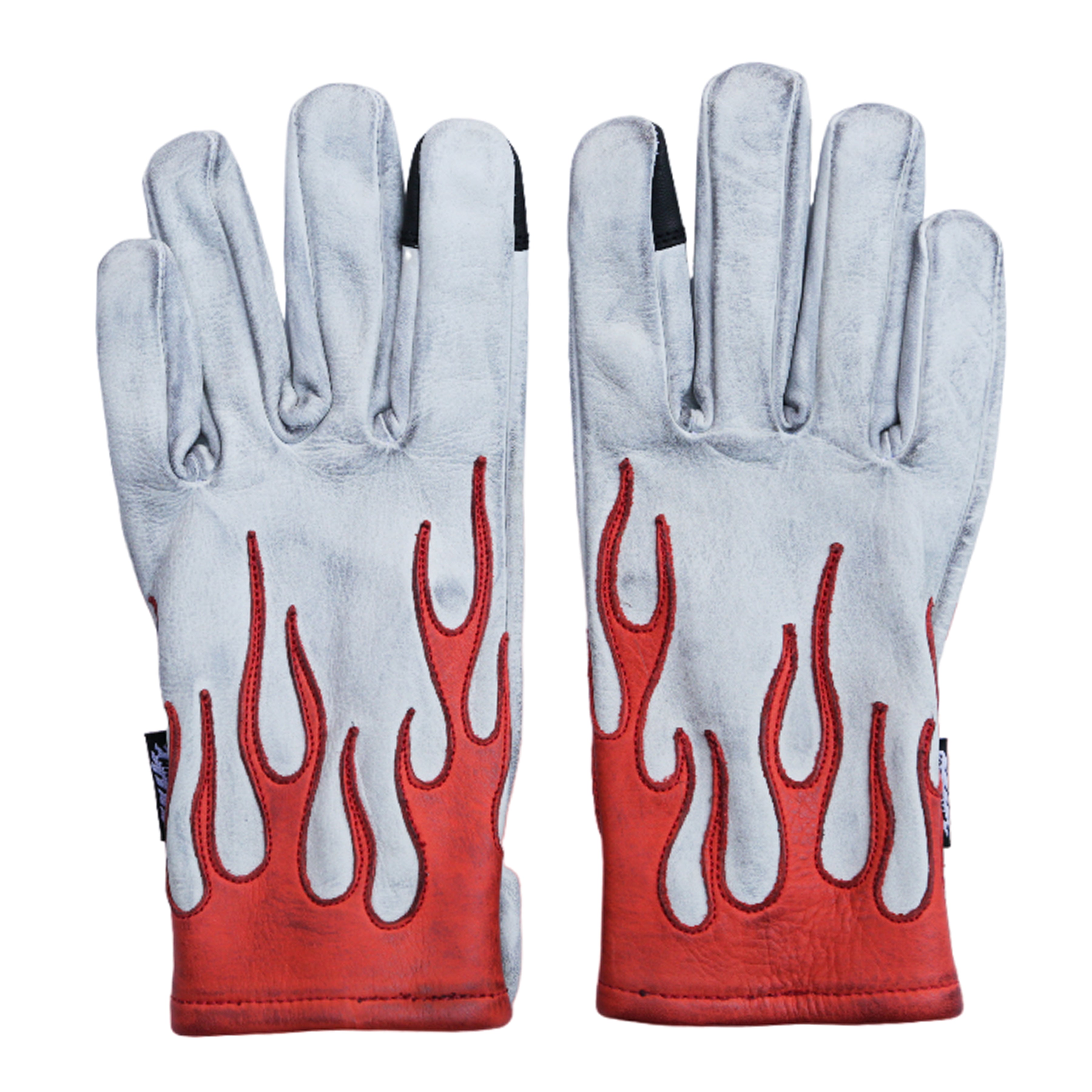 RED FLAME WHITE GLOVES