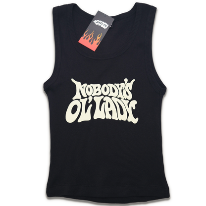 NOBODY'S OL' LADY BLACK TANK TOP