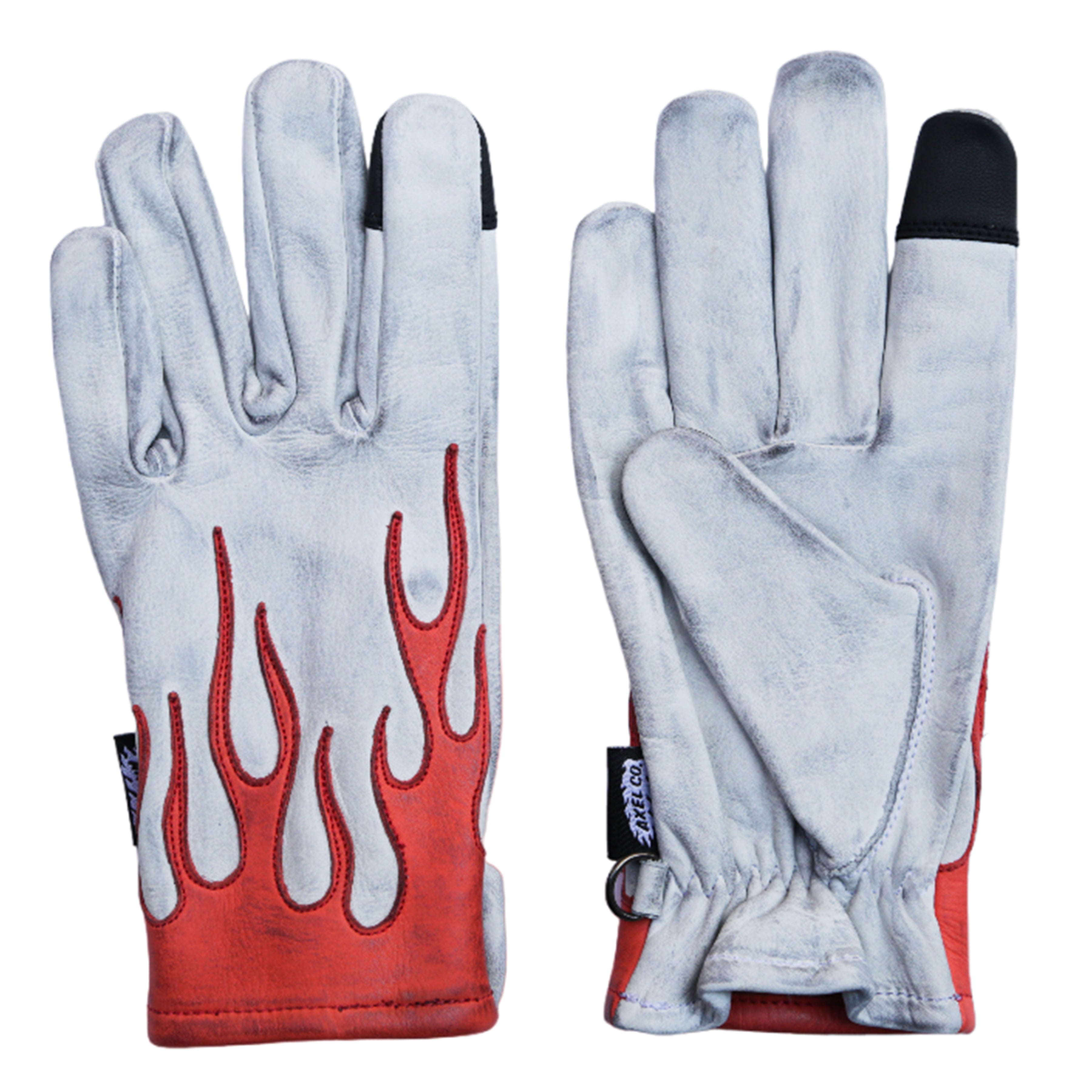 RED FLAME WHITE GLOVES