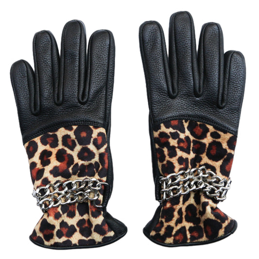 Axel Co  Cheetah Chain Motorcycle Gloves