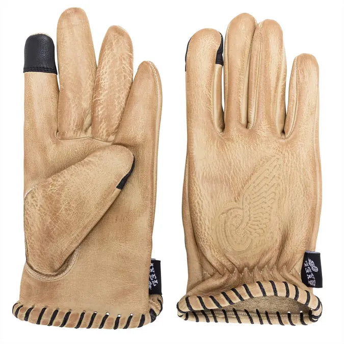 WAXED TAN COWHIDE GLOVES