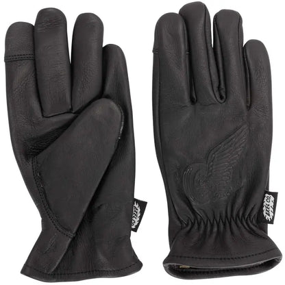 Axel Co  Black Cowhide Motorcycle Gloves