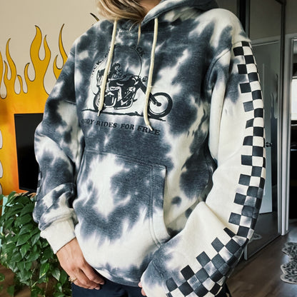 "NOBODY RIDES FOR FREE" CHECKERED HOODIE