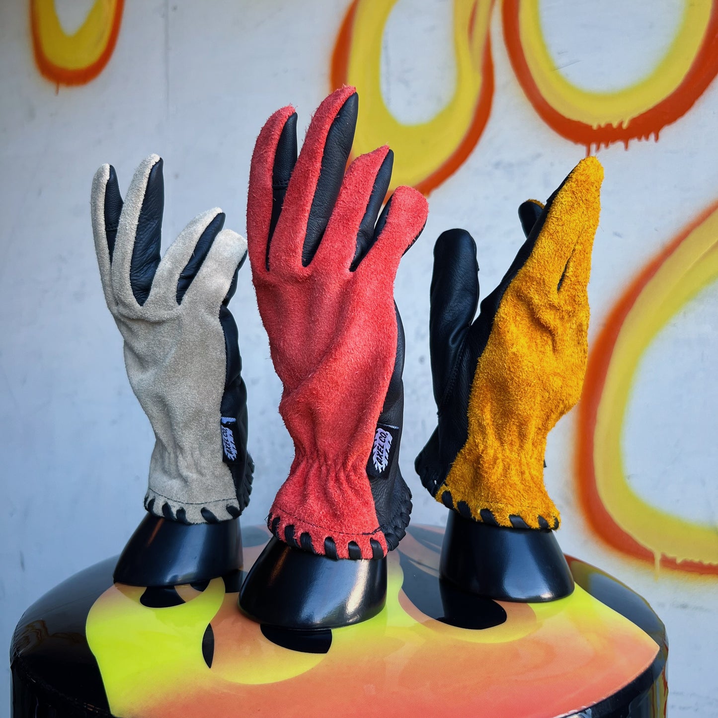 Axel Co  Suede Top Motorcycle Gloves