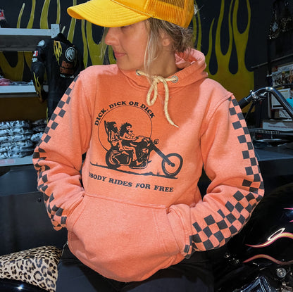 "NOBODY RIDES FOR FREE" CHECKERED HOODIE