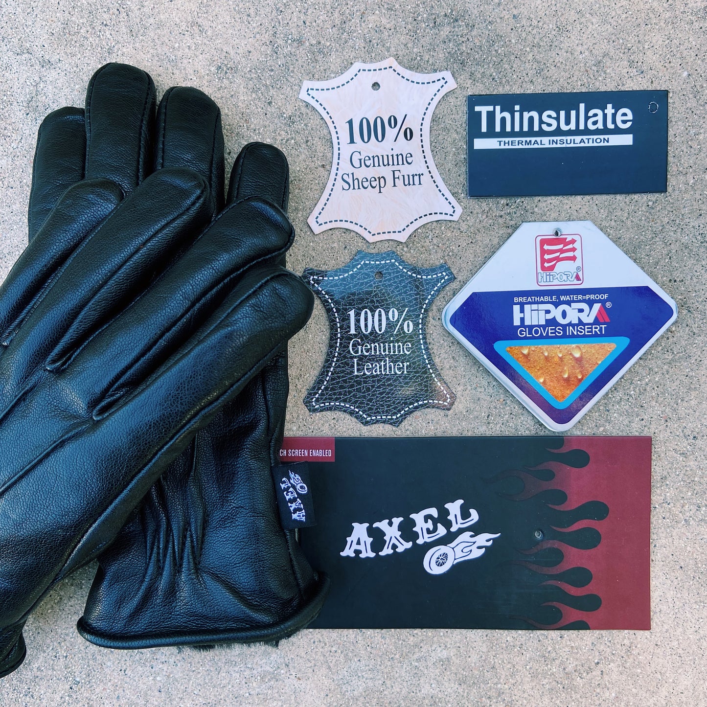 Axel Co Fall Style Motorcycle Leather Waterproof Lined Gloves