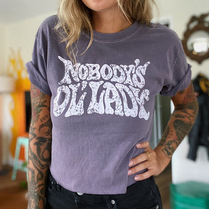 Axel Co  "Nobody's Ol' Lady"  Motorcycle Cropped T-Shirt