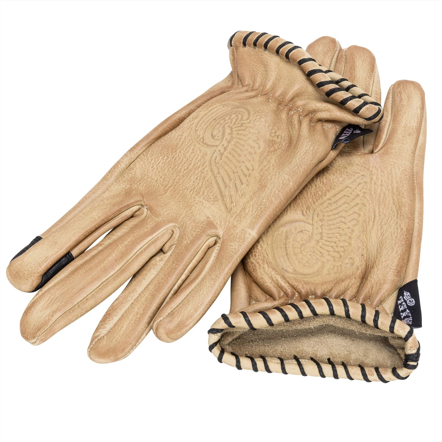 Axel Co  Waxed Tan Cowhide Motorcycle Gloves