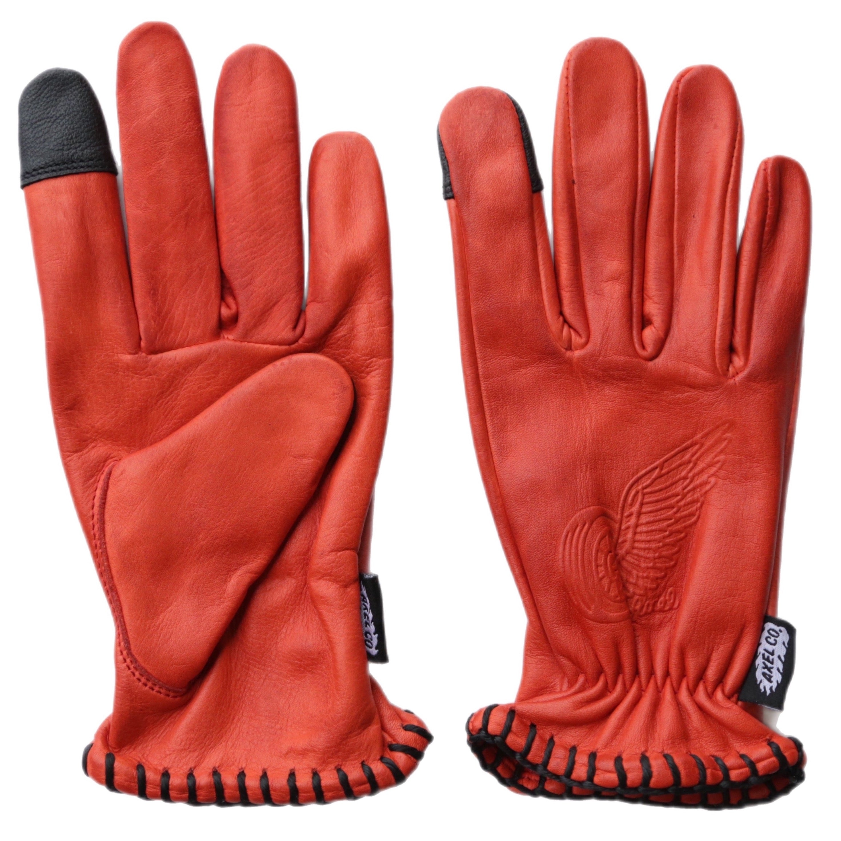 RED LEATHER MOTORCYCLE GLOVES