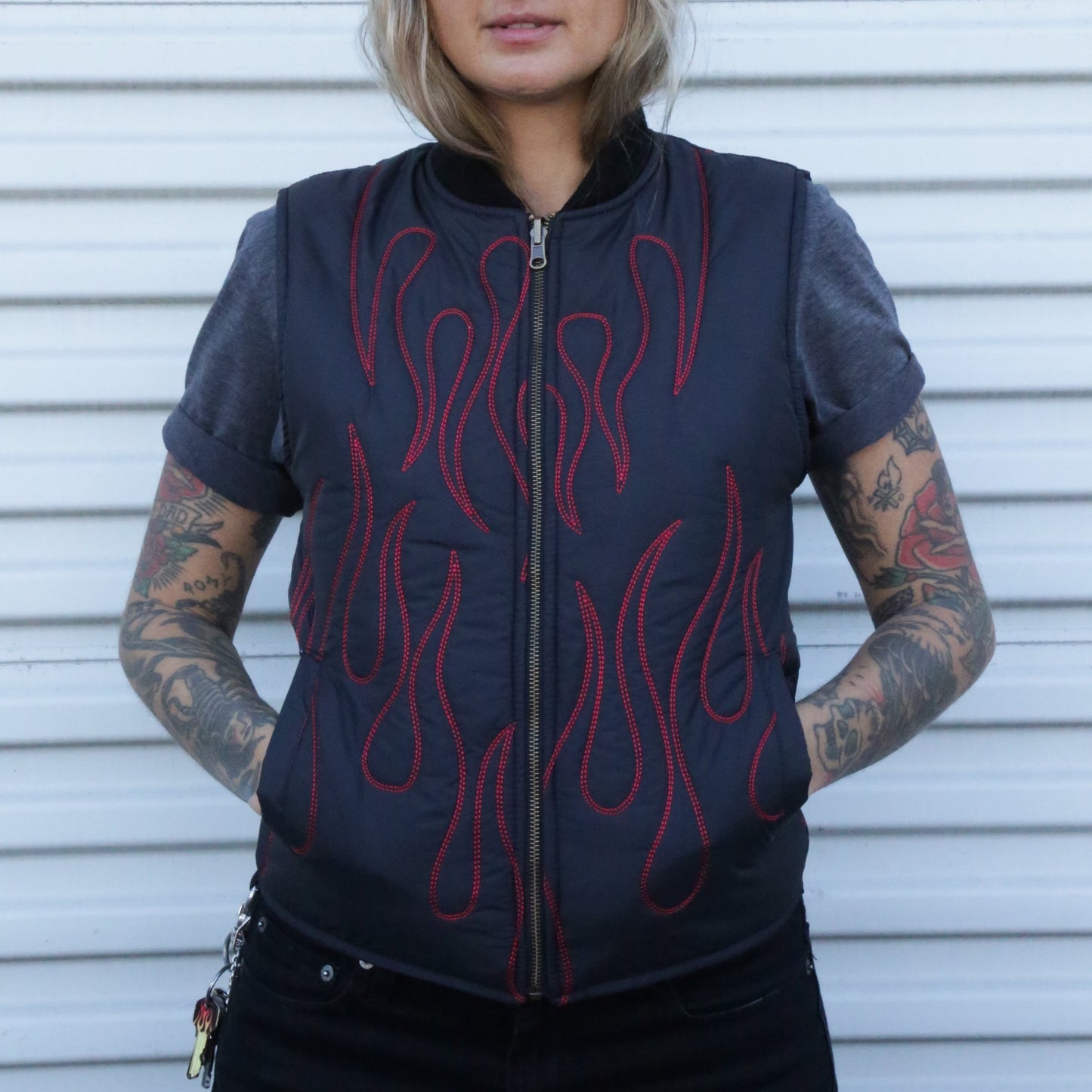 Axel Co Flame Motorcycle Vest