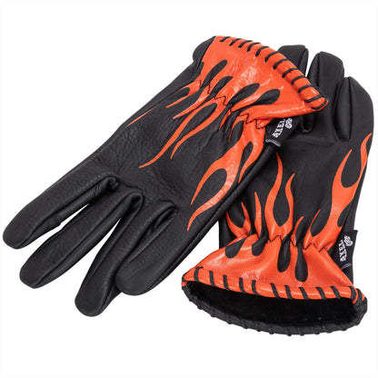 Axel Co Flamed Cowhide Motorcycle Gloves